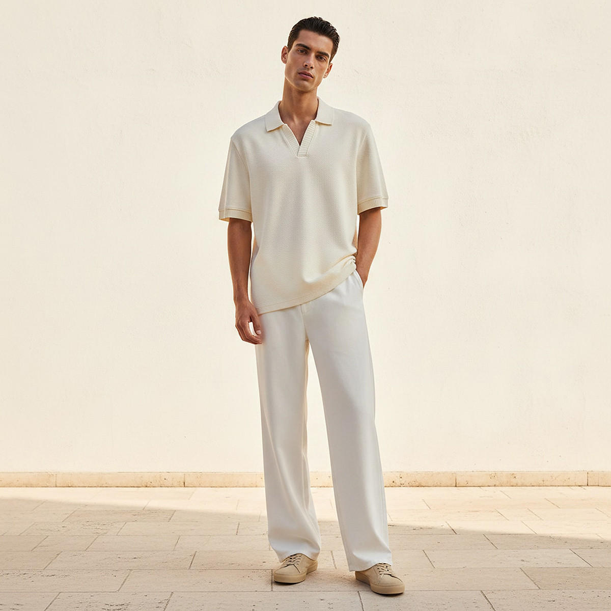 Men Short Sleeve Textured Polo T-shirt-men-clothing-tshirtsandpolos-polos-image-3