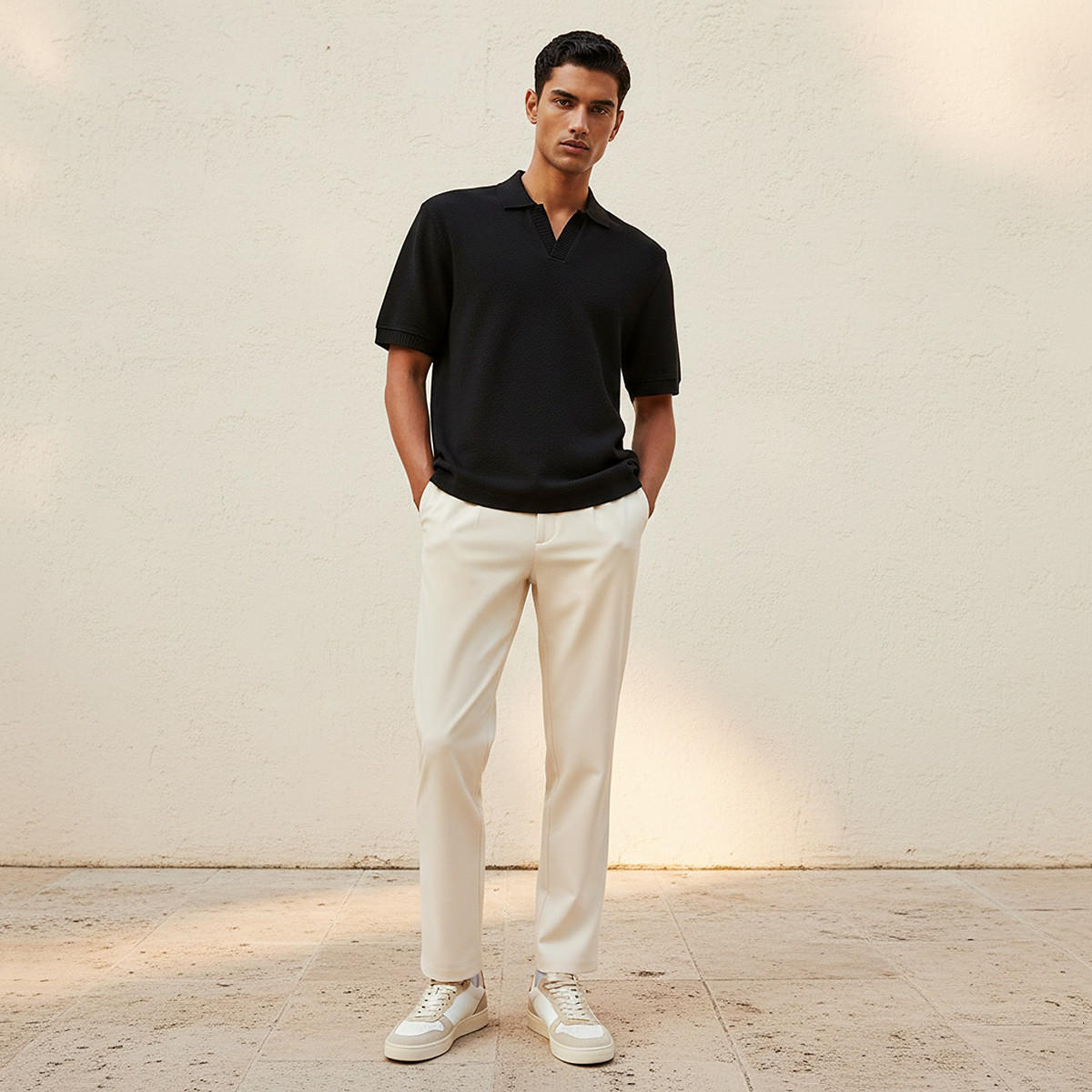 Men Short Sleeve Textured Polo T-shirt-men-clothing-tshirtsandpolos-polos-image-3