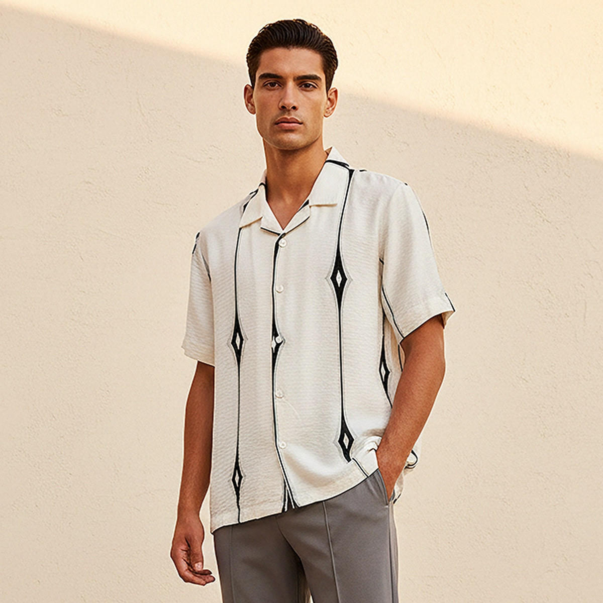 Splash Smart Regular Fit Collared Printed Short Sleeves Resort Shirt-men-clothing-shirts-image-1