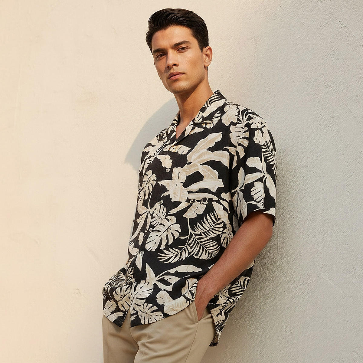 Splash Smart Regular Fit Collared Printed Short Sleeves Resort Shirt-men-clothing-shirts-image-5