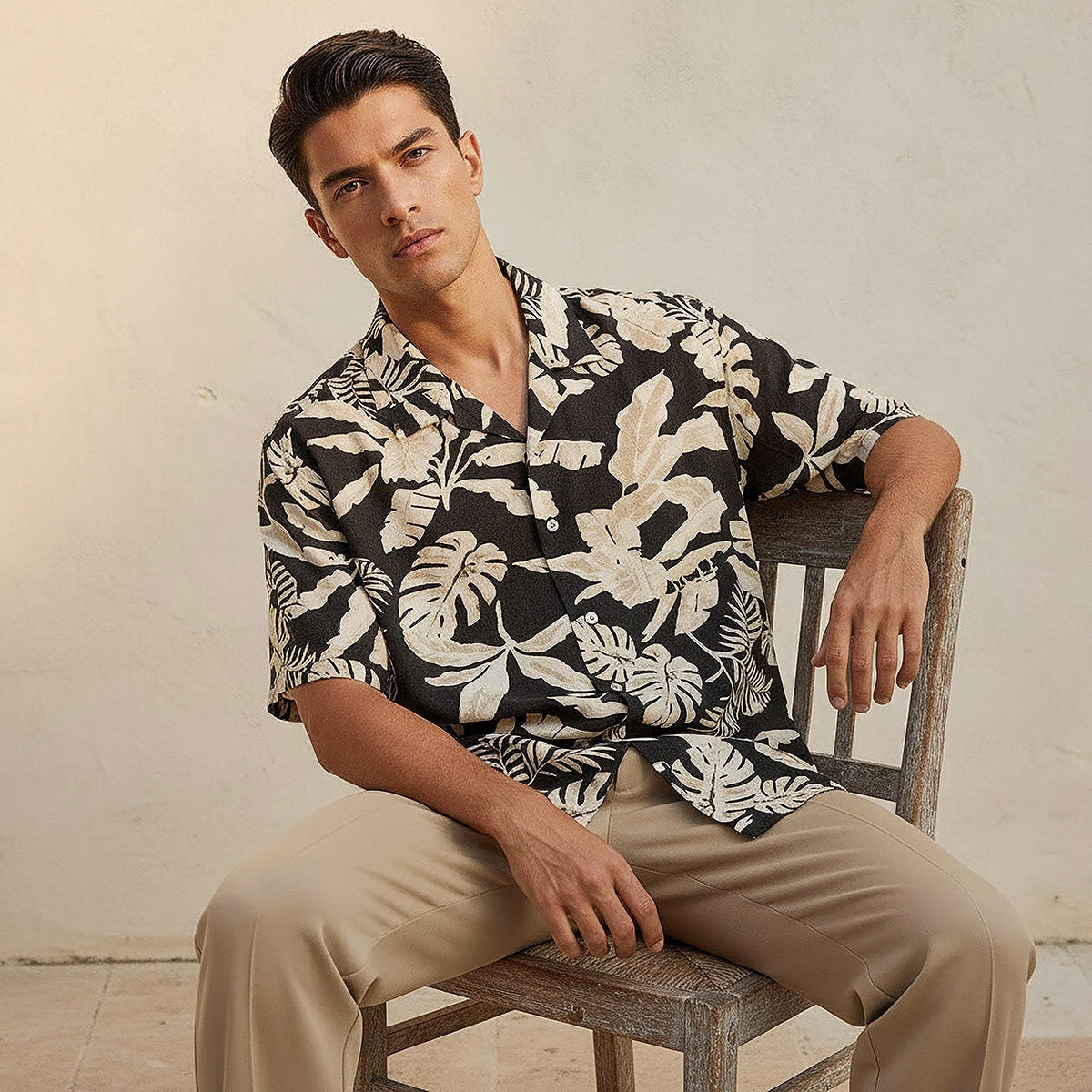Splash Smart Regular Fit Collared Printed Short Sleeves Resort Shirt-men-clothing-shirts-image-6