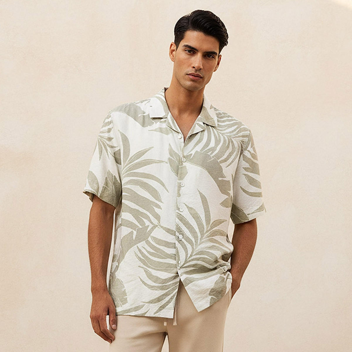 Splash Smart Regular Fit Collared Printed Short Sleeves Resort Shirt-men-clothing-shirts-image-1