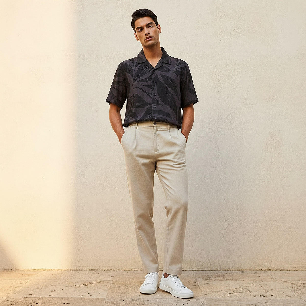 قميص ريزورت بطبعات وياقة وقصة عادية وأكمام قصيرة من سبلاش سمارت-men-clothing-shirts-image-5