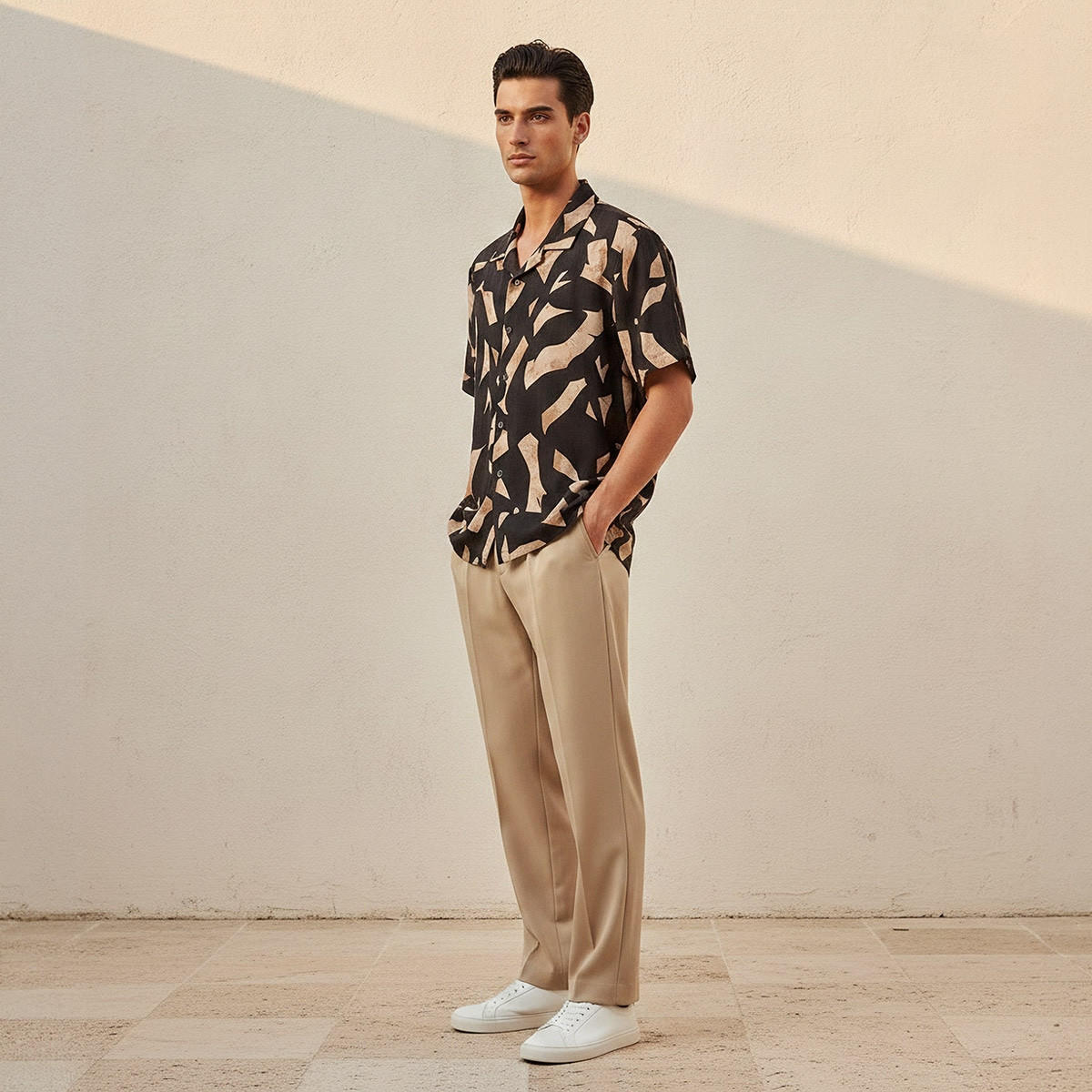 Splash Smart Regular Fit Collared Printed Short Sleeves Resort Shirt-men-clothing-shirts-image-5