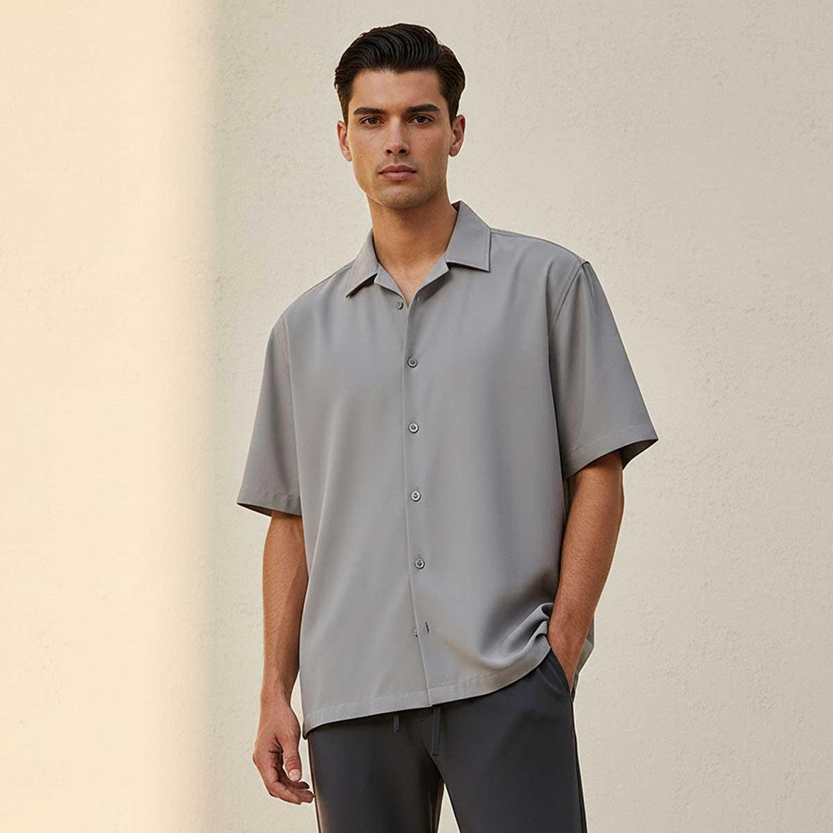 Splash Smart Regular Fit Collared Short Sleeves Shirt-men-clothing-shirts-image-1
