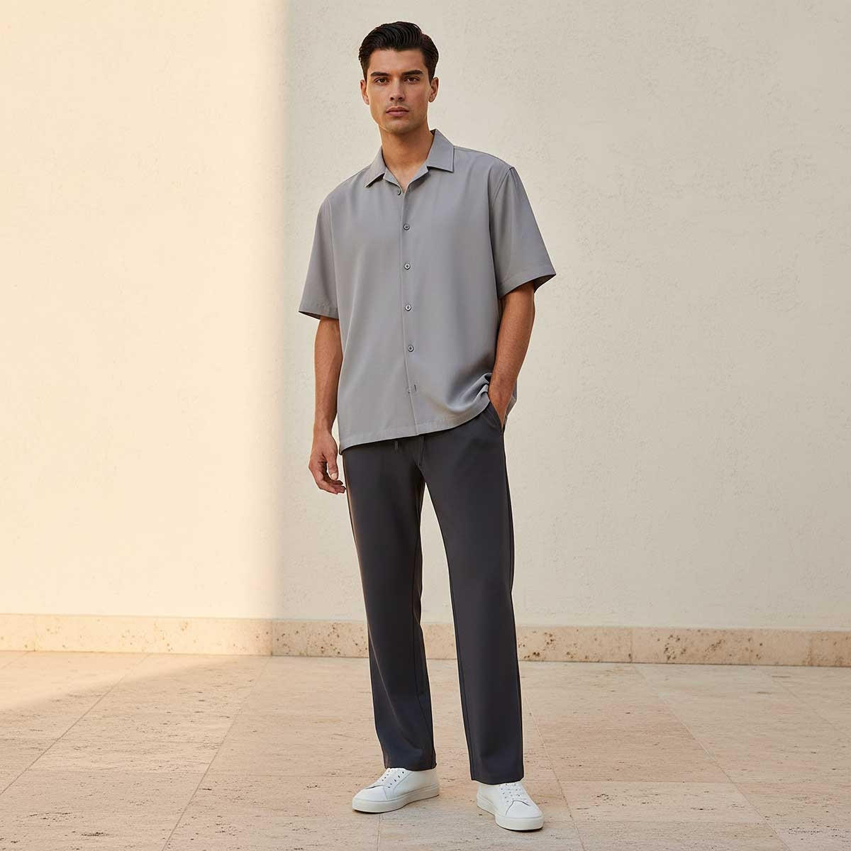 Splash Smart Regular Fit Collared Short Sleeves Shirt-men-clothing-shirts-image-3