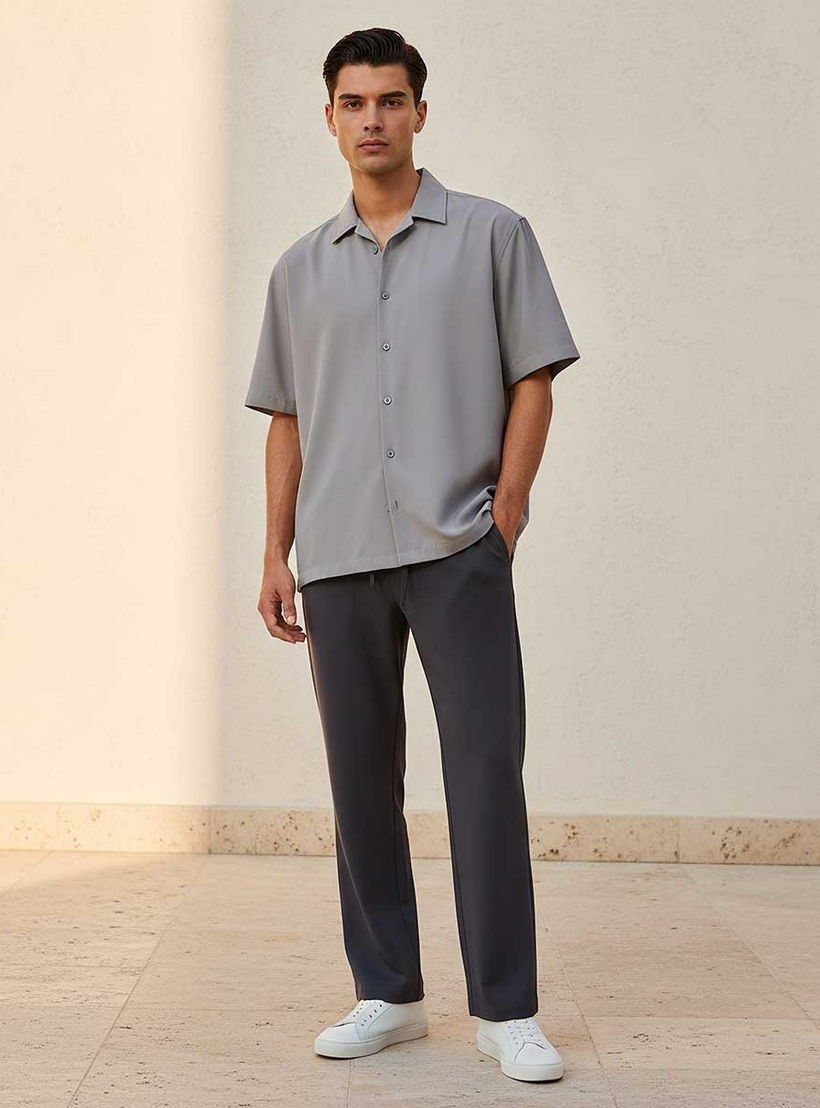 Splash Smart Regular Fit Collared Short Sleeves Shirt-men-clothing-shirts-image-3