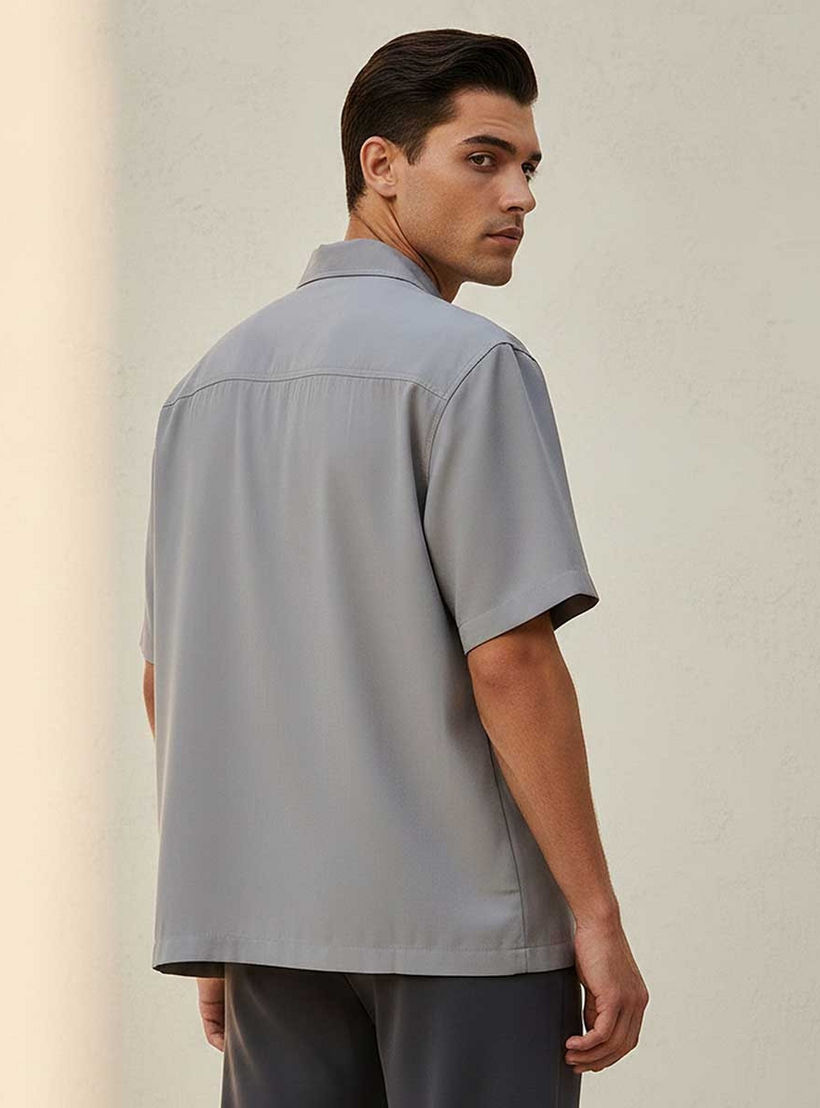 Splash Smart Regular Fit Collared Short Sleeves Shirt-men-clothing-shirts-image-4