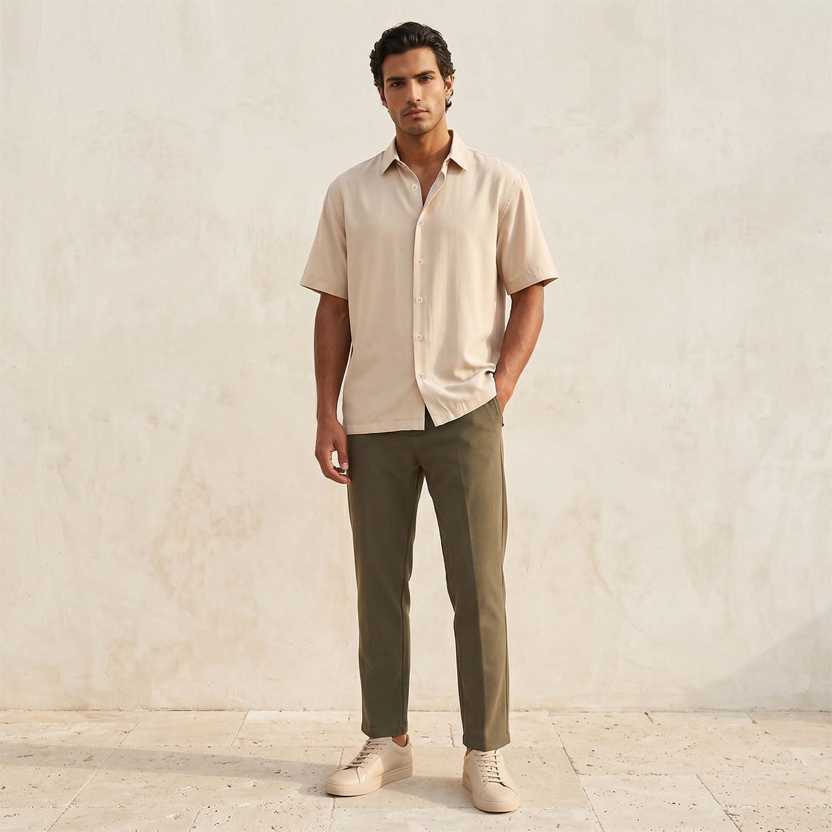 قميص بقصة عادية وياقة وأكمام قصيرة من سبلاش سمارت-men-clothing-shirts-image-3
