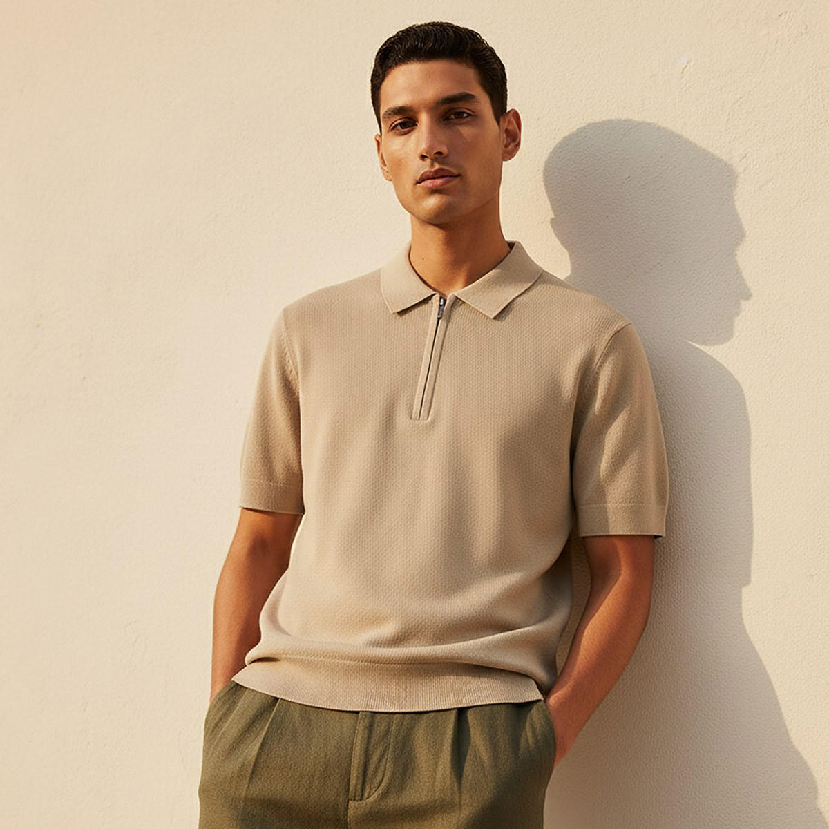 Men Short Sleeves Textured Polo T-shirt-men-clothing-tshirtsandpolos-polos-image-1