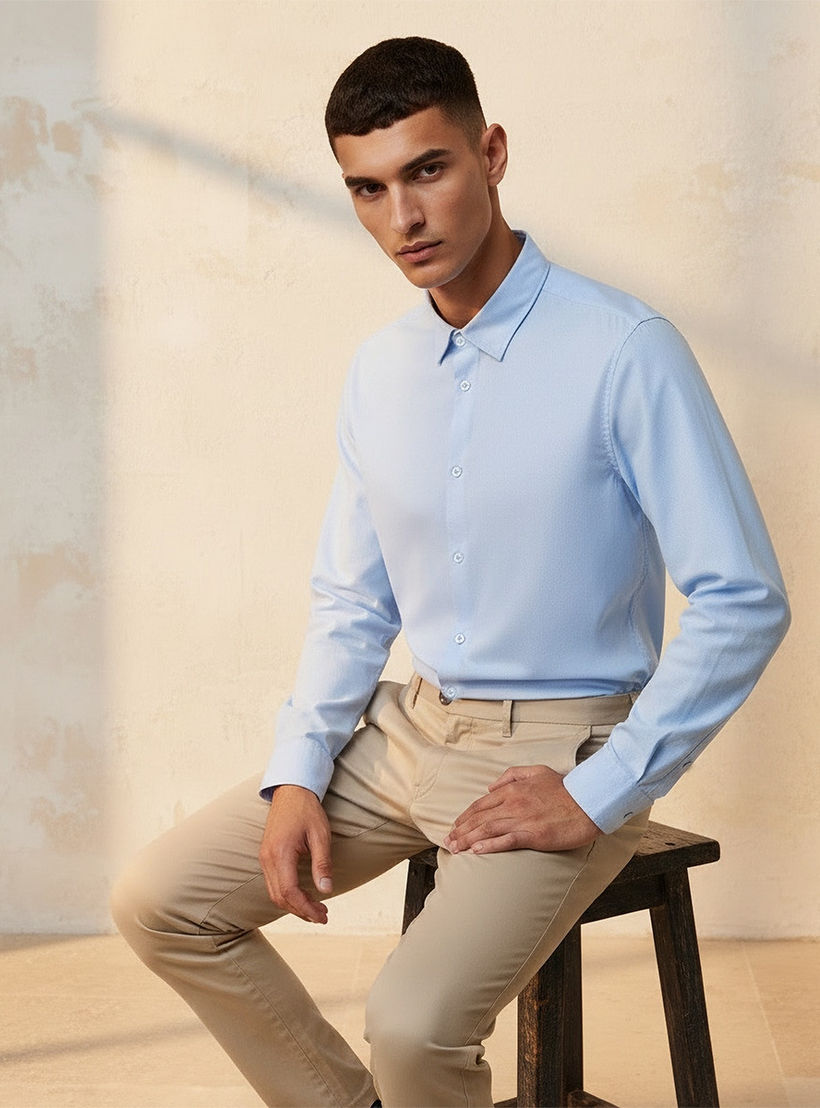 Splash Smart Regular Fit Collared Long Sleeves Shirt-men-clothing-shirts-image-5