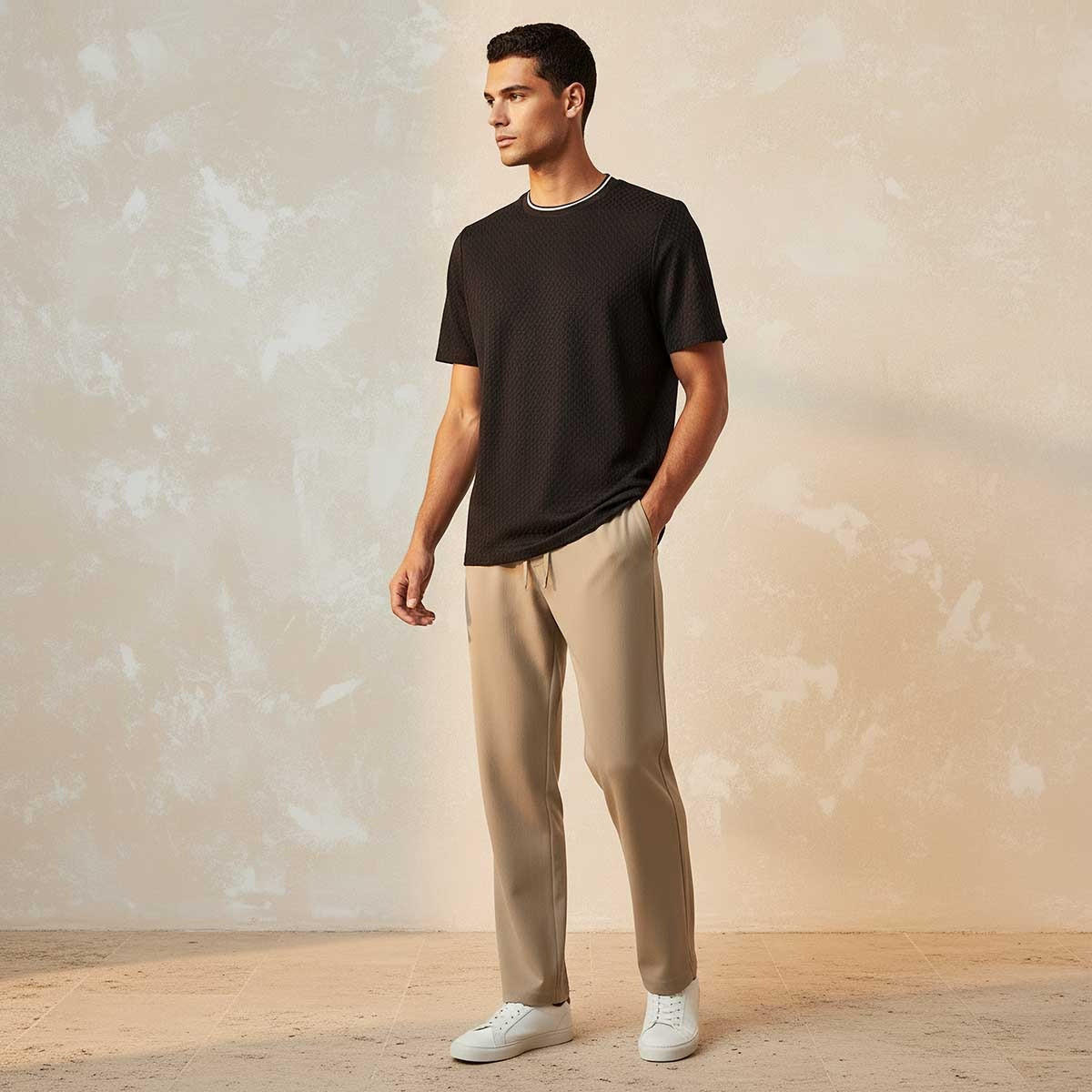 Splash Smart Regular Fit Crew Neck Short Sleeves Jacquard T-shirt-men-clothing-tshirtsandpolos-tshirts-image-3
