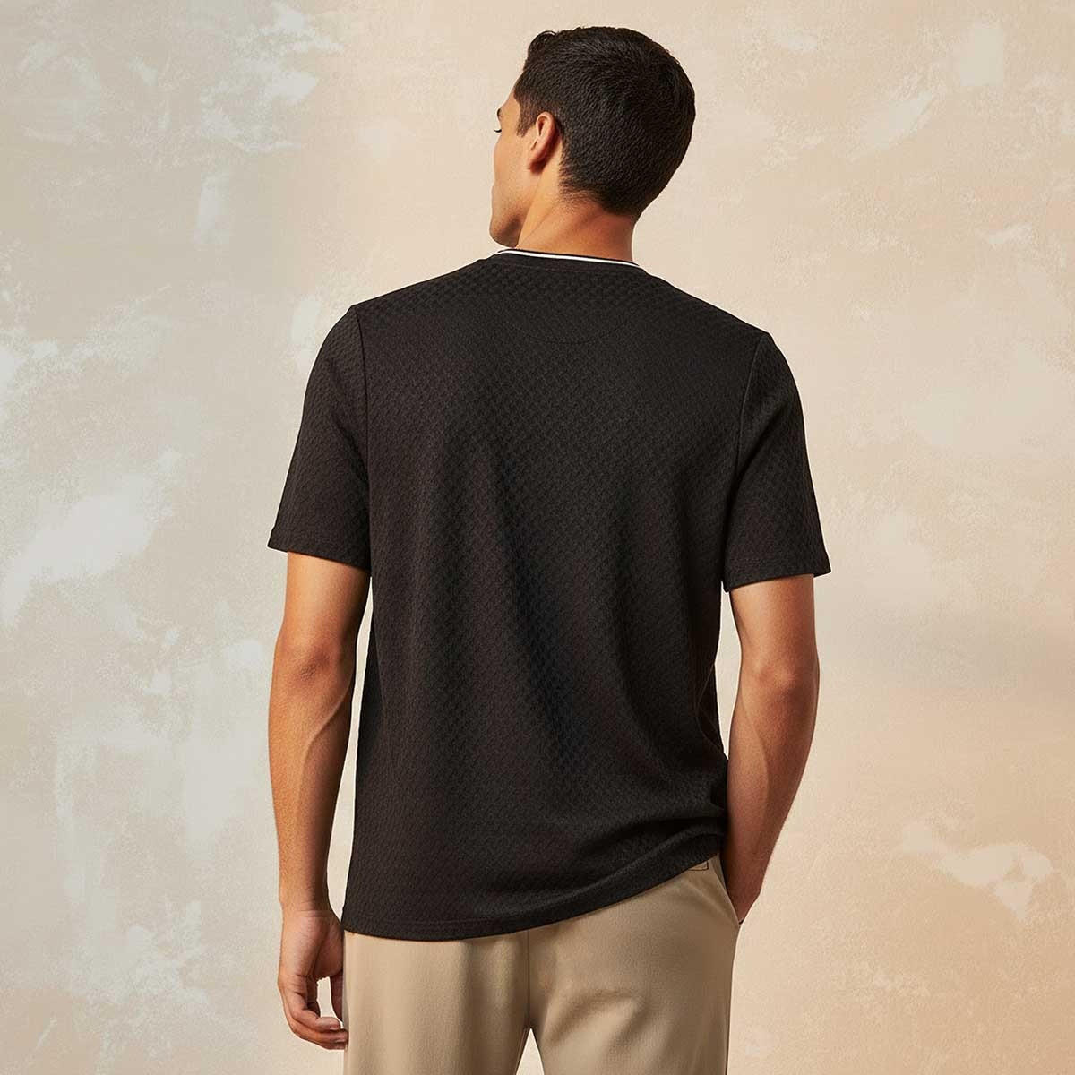 Splash Smart Regular Fit Crew Neck Short Sleeves Jacquard T-shirt-men-clothing-tshirtsandpolos-tshirts-image-4
