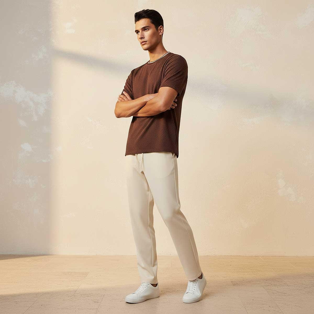 Splash Smart Regular Fit Crew Neck Short Sleeves Jacquard T-shirt-men-clothing-tshirtsandpolos-tshirts-image-3