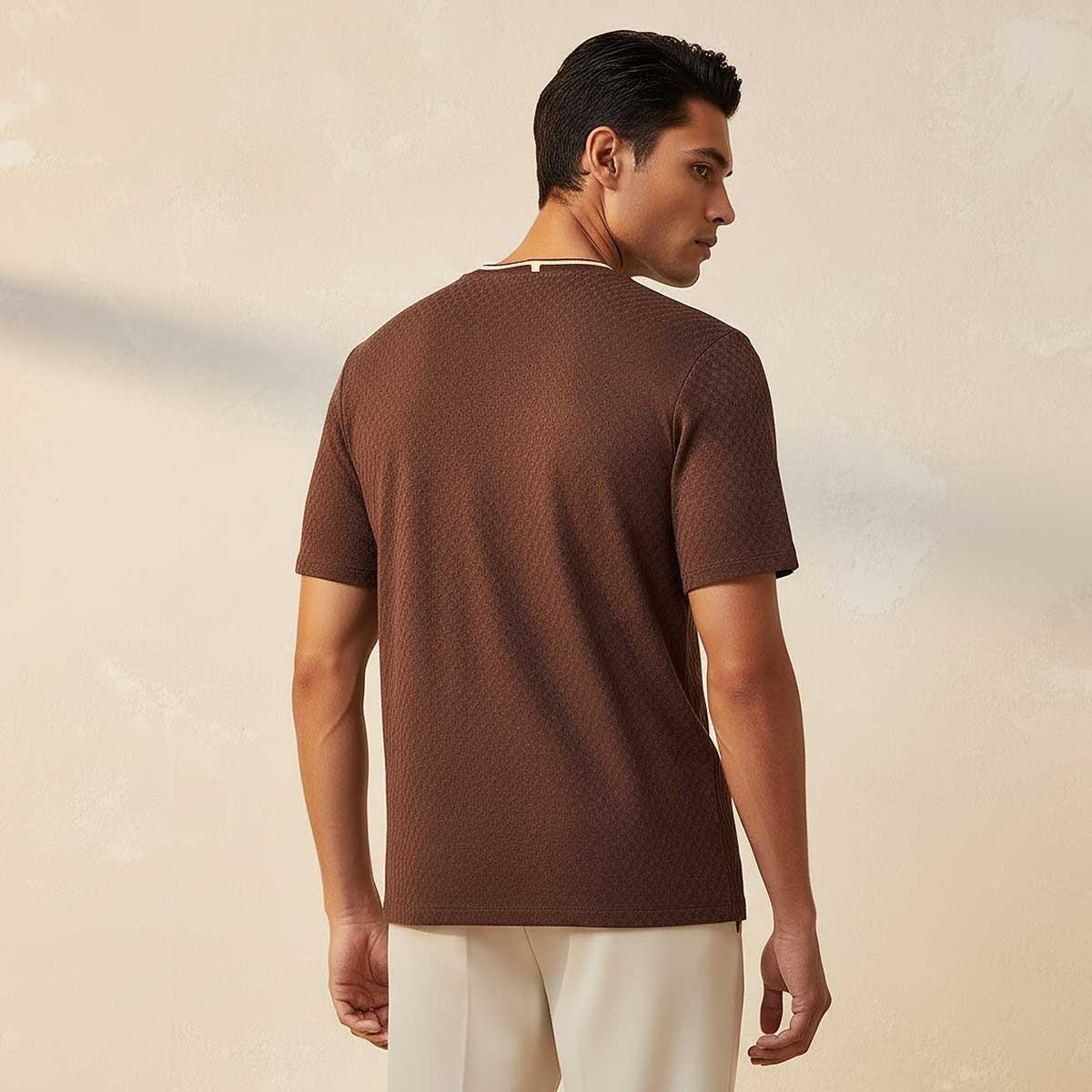 Splash Smart Regular Fit Crew Neck Short Sleeves Jacquard T-shirt-men-clothing-tshirtsandpolos-tshirts-image-4