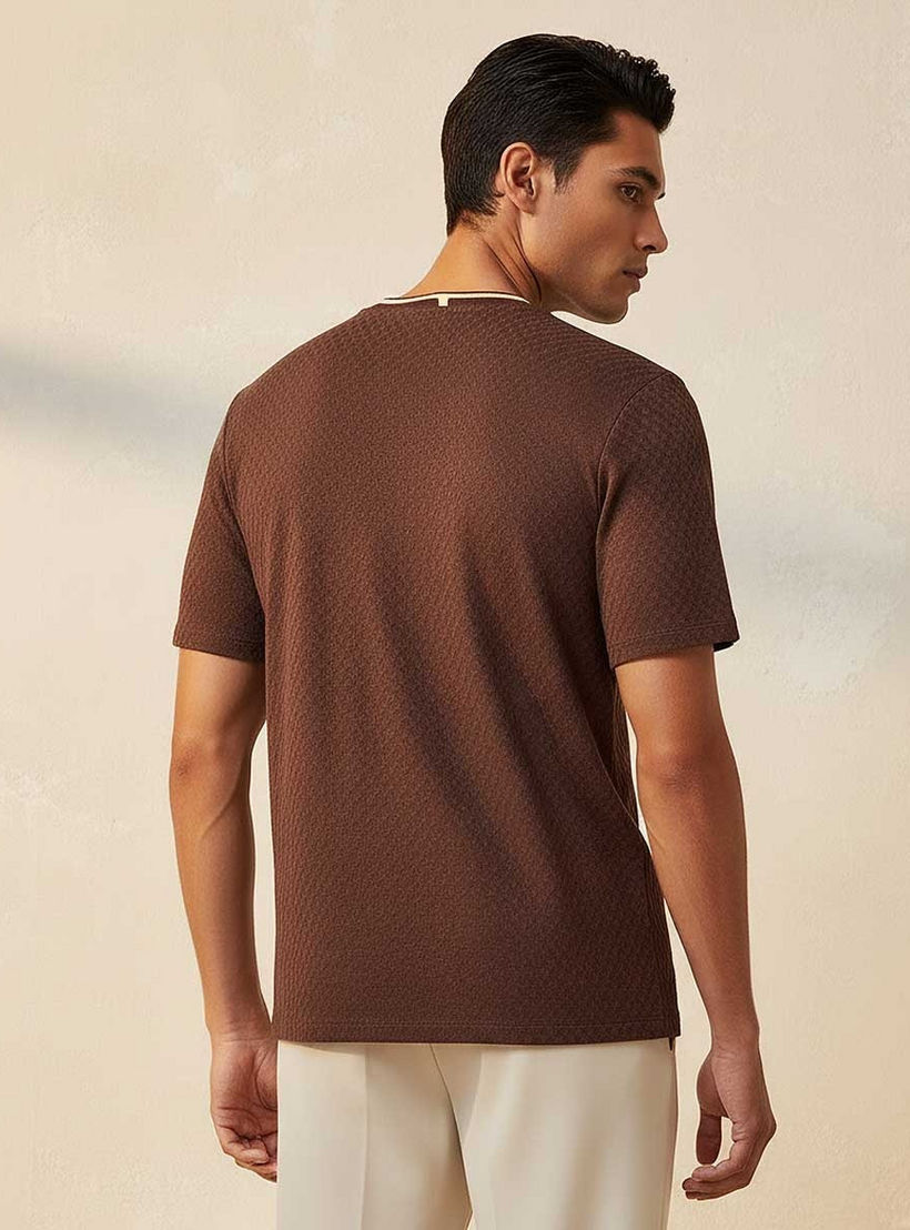 Splash Smart Regular Fit Crew Neck Short Sleeves Jacquard T-shirt-men-clothing-tshirtsandpolos-tshirts-image-4