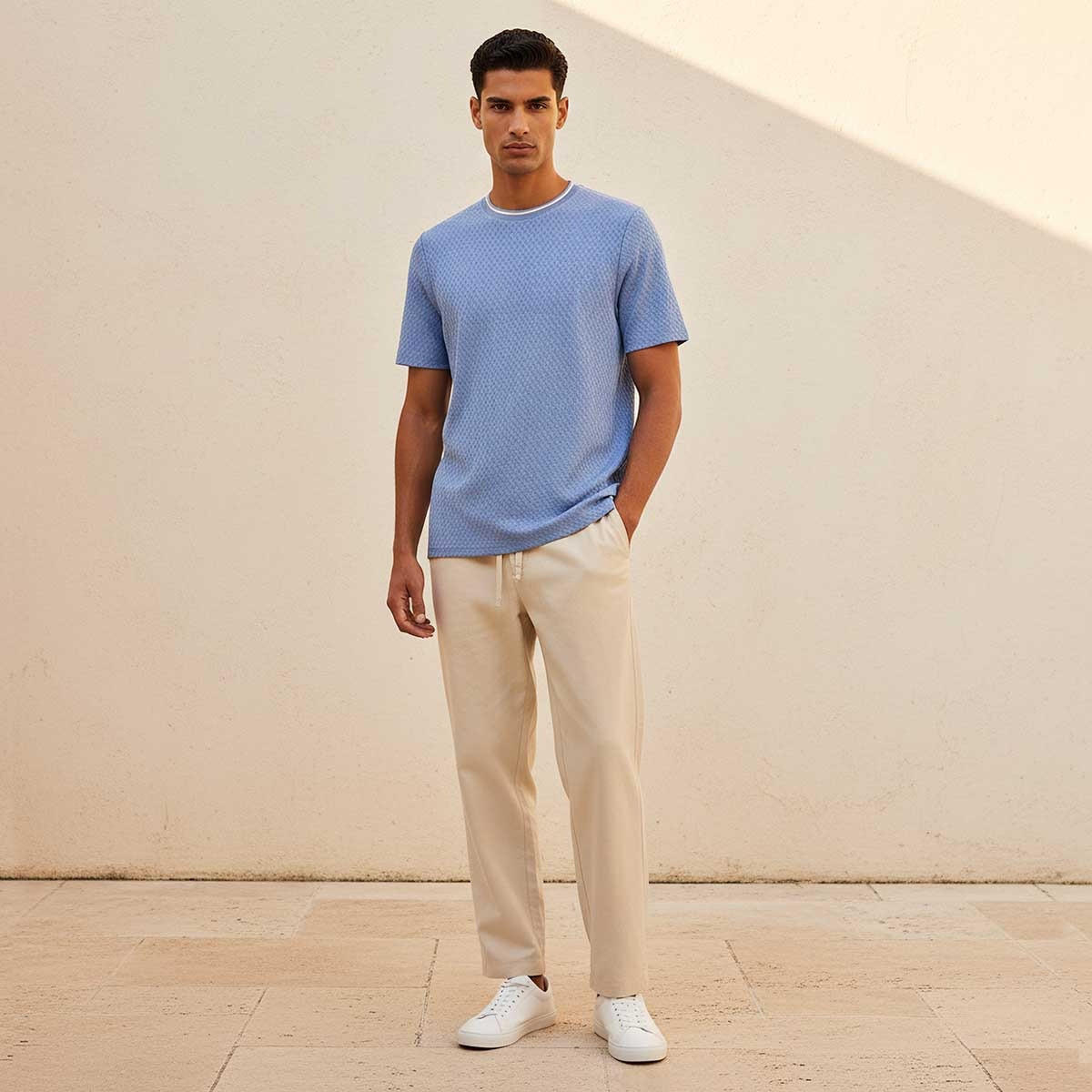 Splash Smart Regular Fit Crew Neck Short Sleeves Jacquard T-shirt-men-clothing-tshirtsandpolos-tshirts-image-3