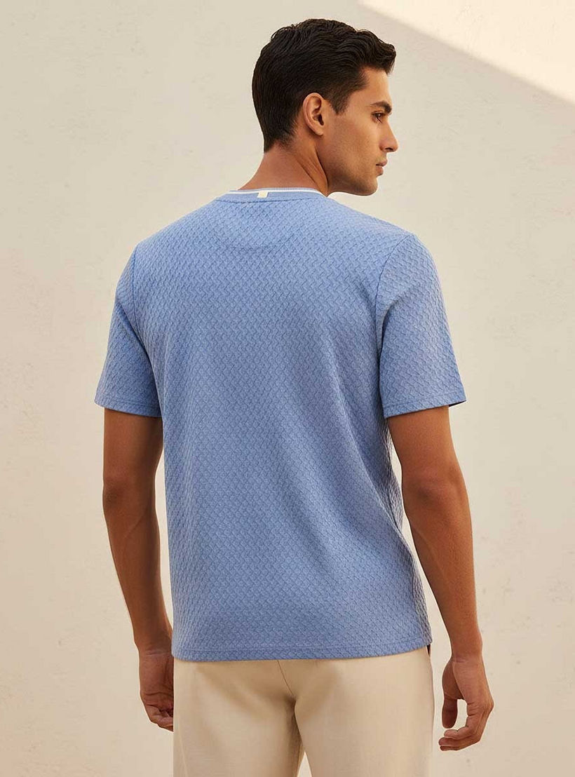 Splash Smart Regular Fit Crew Neck Short Sleeves Jacquard T-shirt-men-clothing-tshirtsandpolos-tshirts-image-4