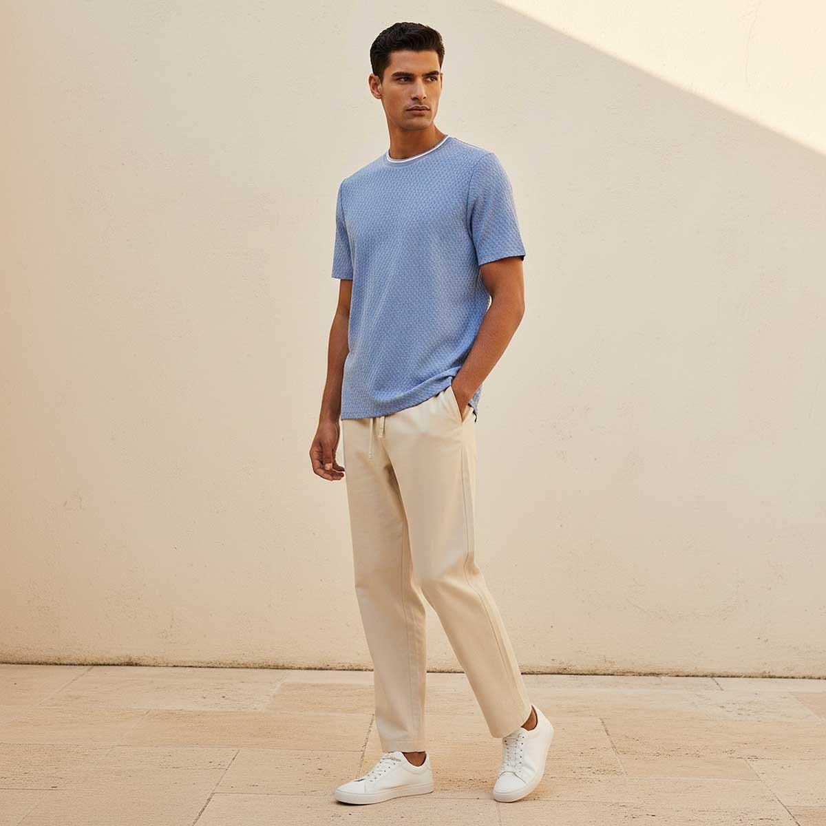 Splash Smart Regular Fit Crew Neck Short Sleeves Jacquard T-shirt-men-clothing-tshirtsandpolos-tshirts-image-5