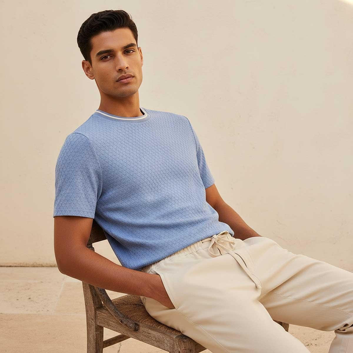 Splash Smart Regular Fit Crew Neck Short Sleeves Jacquard T-shirt-men-clothing-tshirtsandpolos-tshirts-image-6