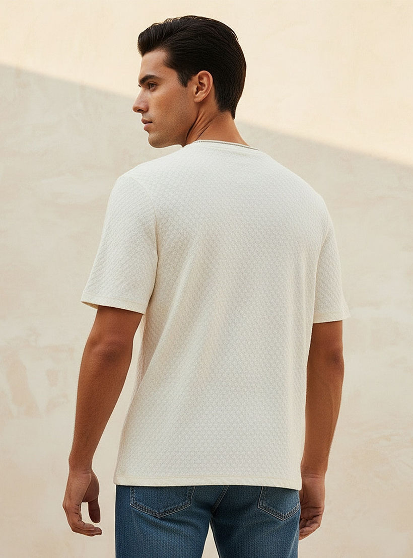 Splash Smart Regular Fit Crew Neck Short Sleeves Jacquard T-shirt-men-clothing-tshirtsandpolos-tshirts-image-4