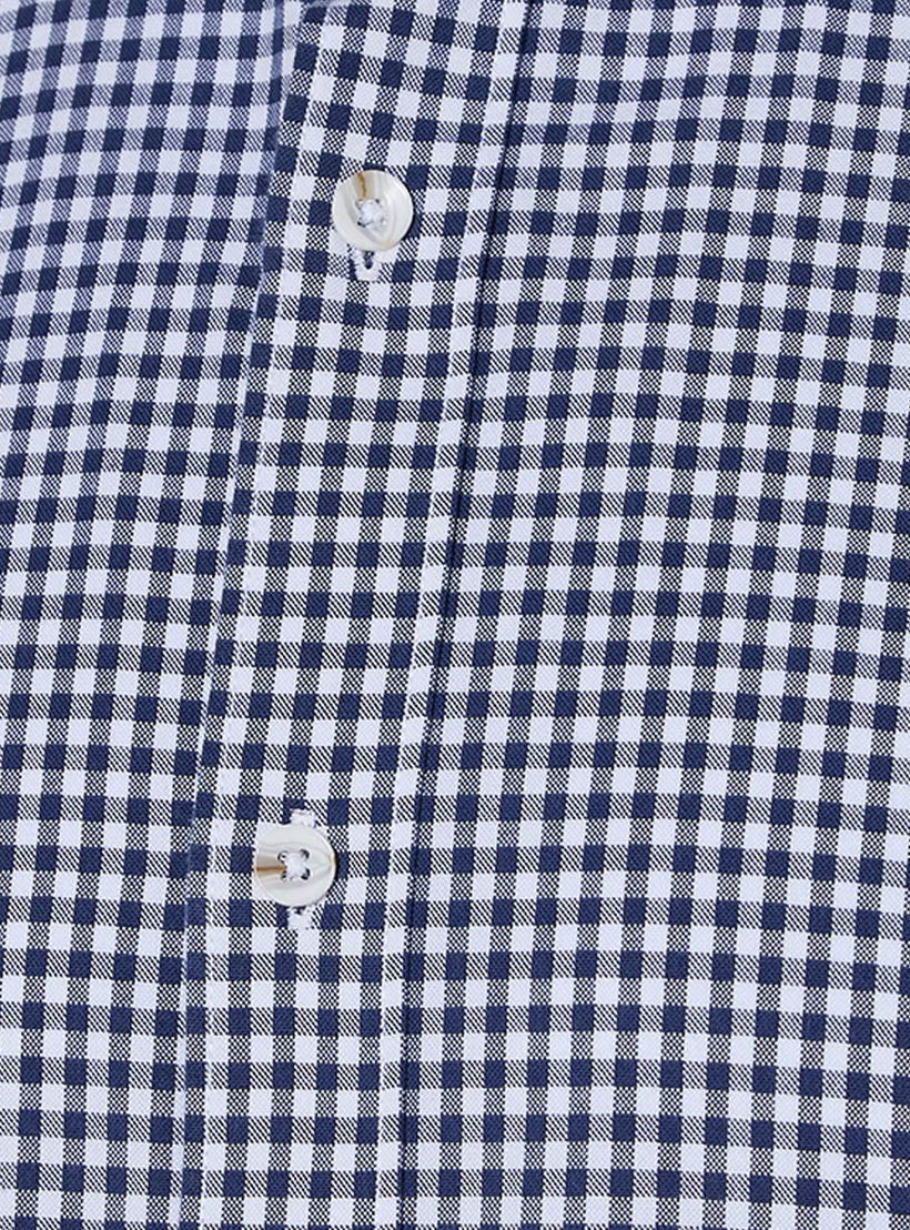قميص كاروهات بياقة بأزرار وأكمام طويلة وقصة عادية للرجال-men-clothing-shirts-image-2