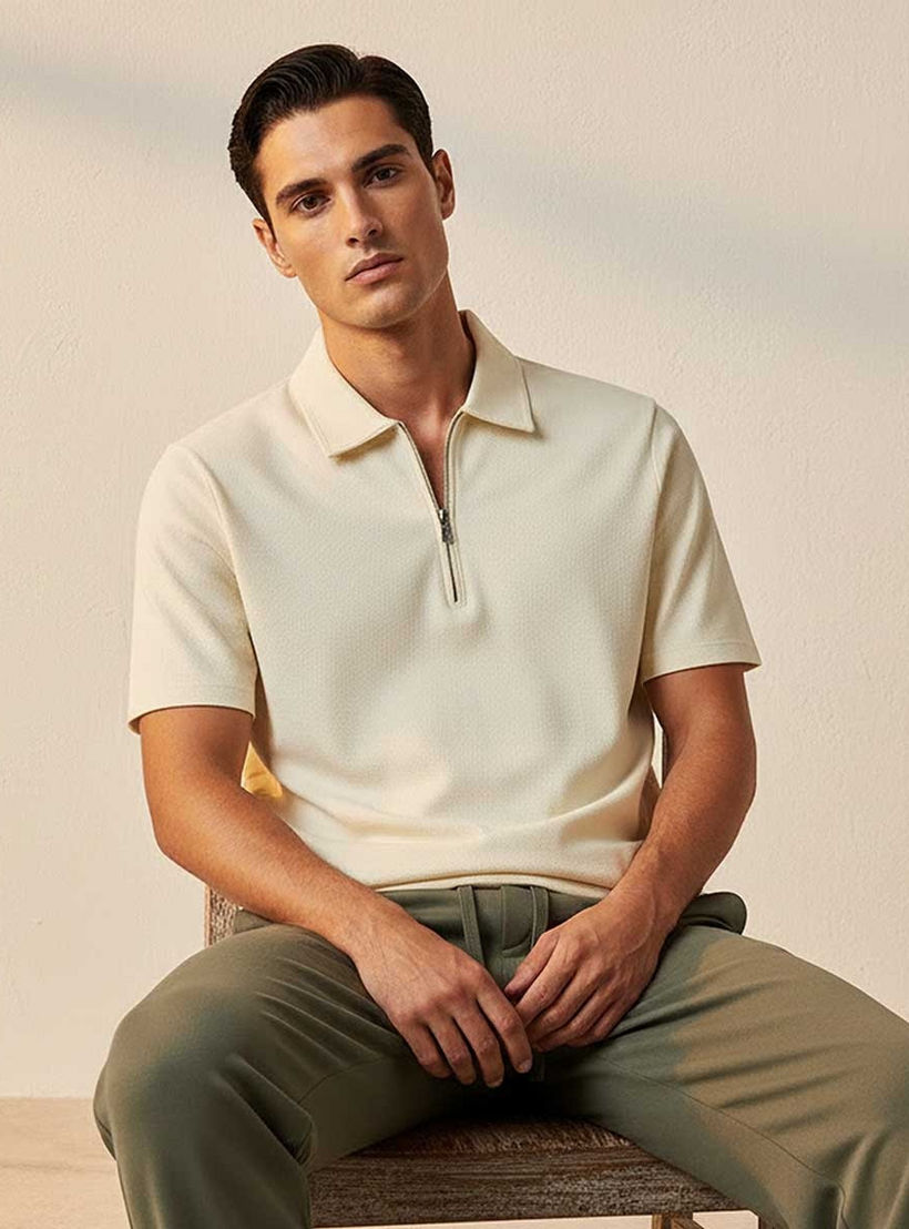 Splash Smart Short Sleeves Textured Polo T-shirt-men-clothing-tshirtsandpolos-polos-image-5