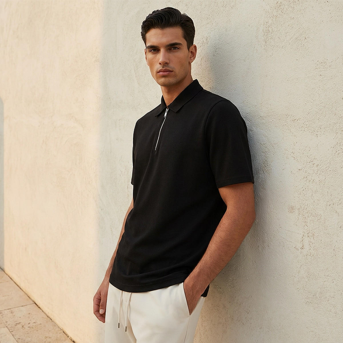 Splash Smart Short Sleeves Textured Polo T-shirt-men-clothing-tshirtsandpolos-polos-image-1