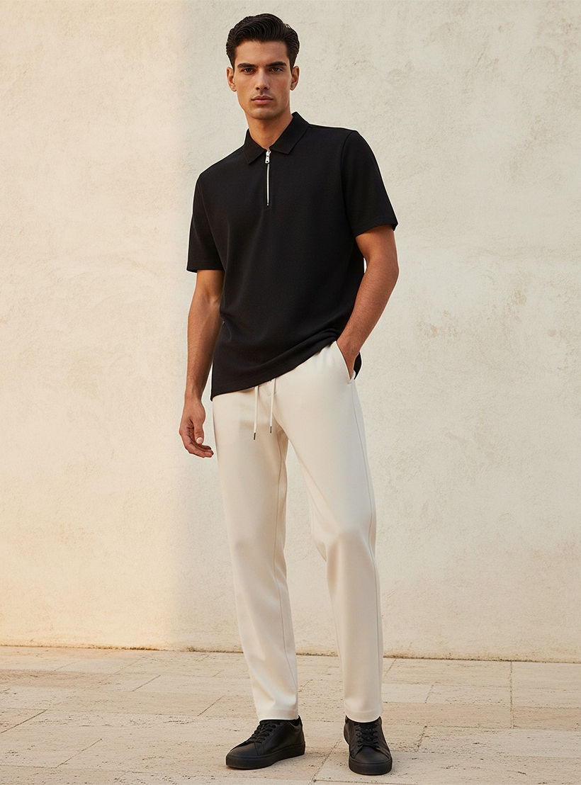 Splash Smart Short Sleeves Textured Polo T-shirt-men-clothing-tshirtsandpolos-polos-image-3