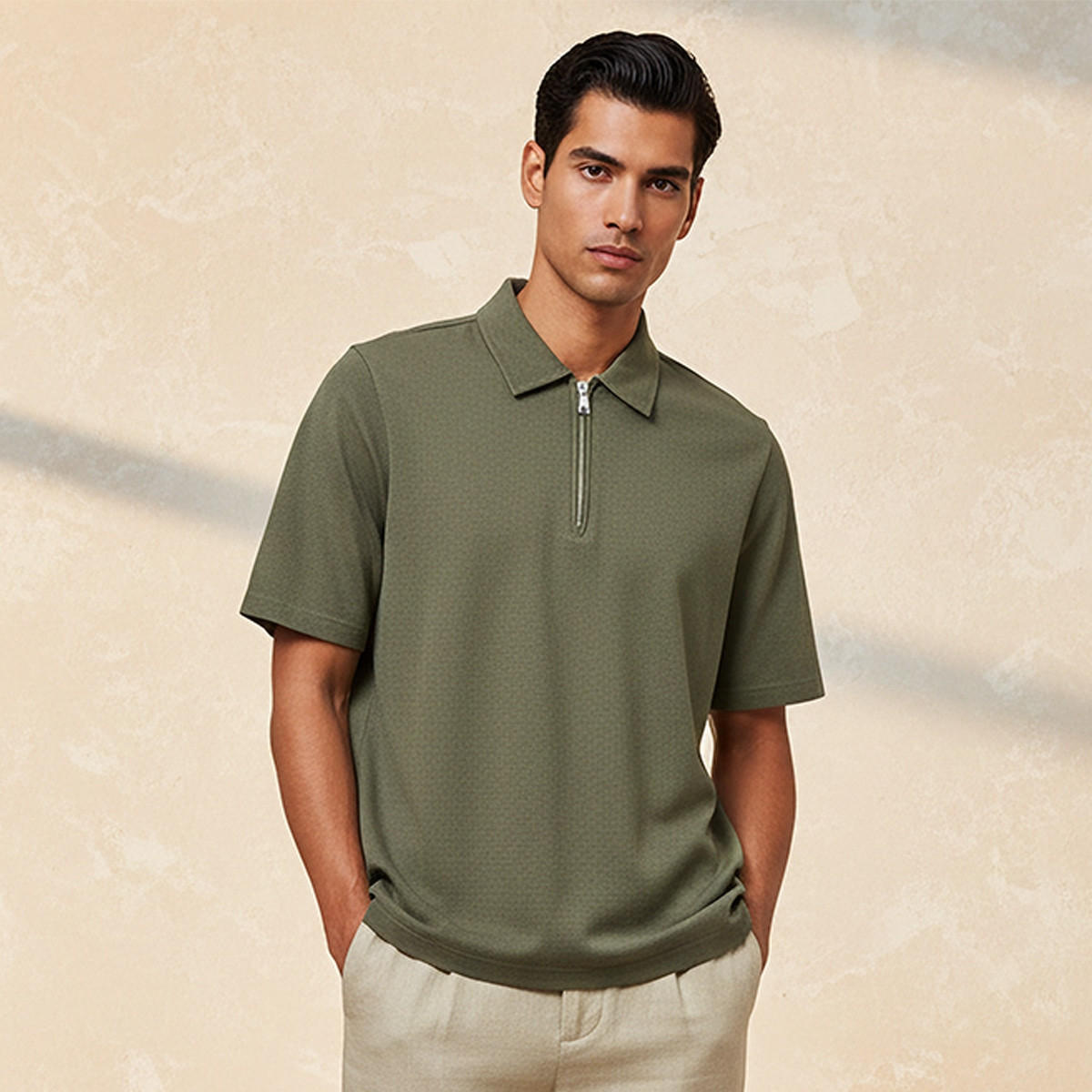 Splash Smart Short Sleeves Textured Polo T-shirt-men-clothing-tshirtsandpolos-polos-image-1