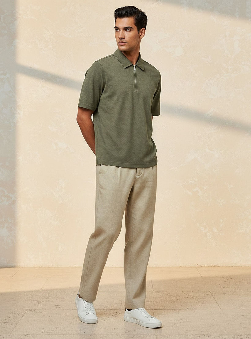 Splash Smart Short Sleeves Textured Polo T-shirt-men-clothing-tshirtsandpolos-polos-image-3