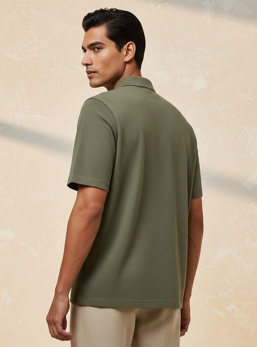 Splash Smart Short Sleeves Textured Polo T-shirt-men-clothing-tshirtsandpolos-polos-image-4