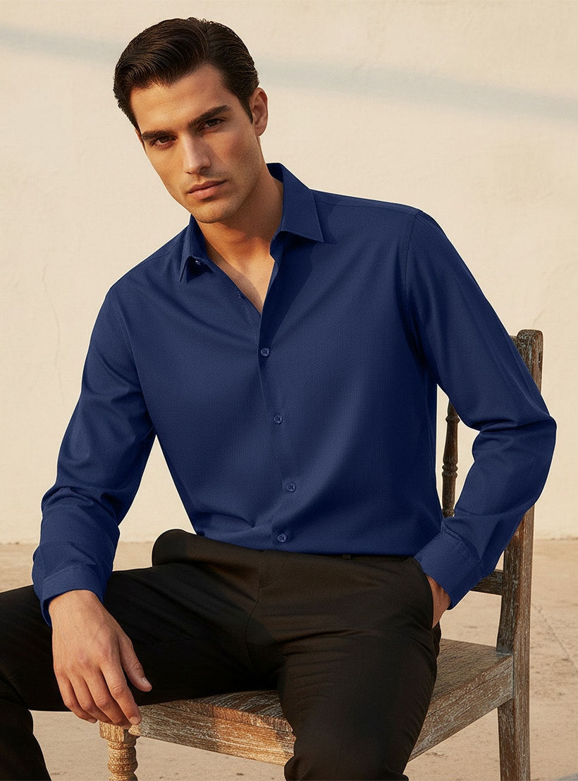 Splash Smart Regular Fit Collared Long Sleeves Shirt-men-clothing-shirts-image-5