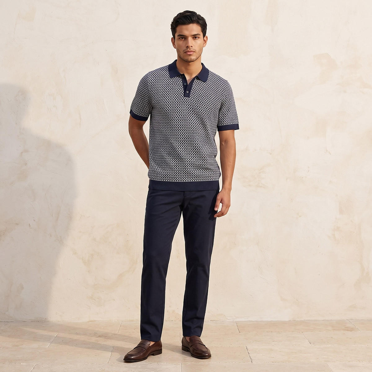 Splash Smart Short Sleeves Jacquard Polo T-shirt-men-clothing-tshirtsandpolos-polos-image-3