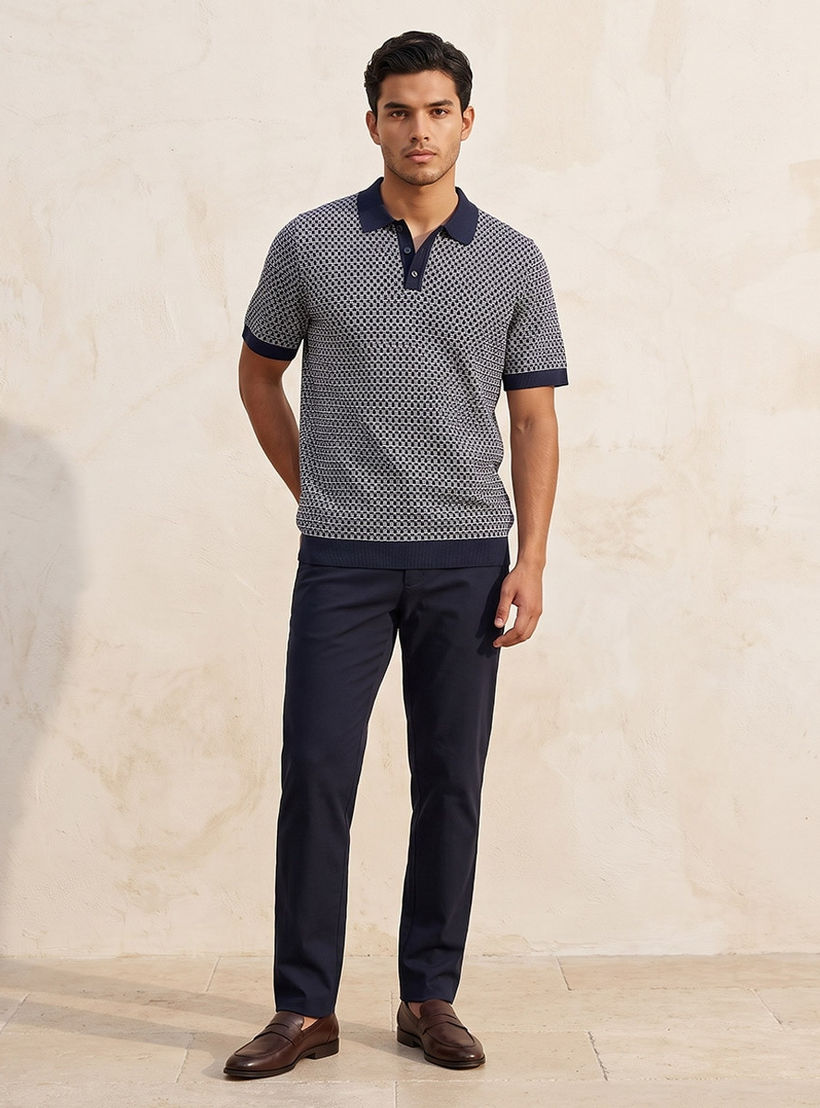 Splash Smart Short Sleeves Jacquard Polo T-shirt-men-clothing-tshirtsandpolos-polos-image-3