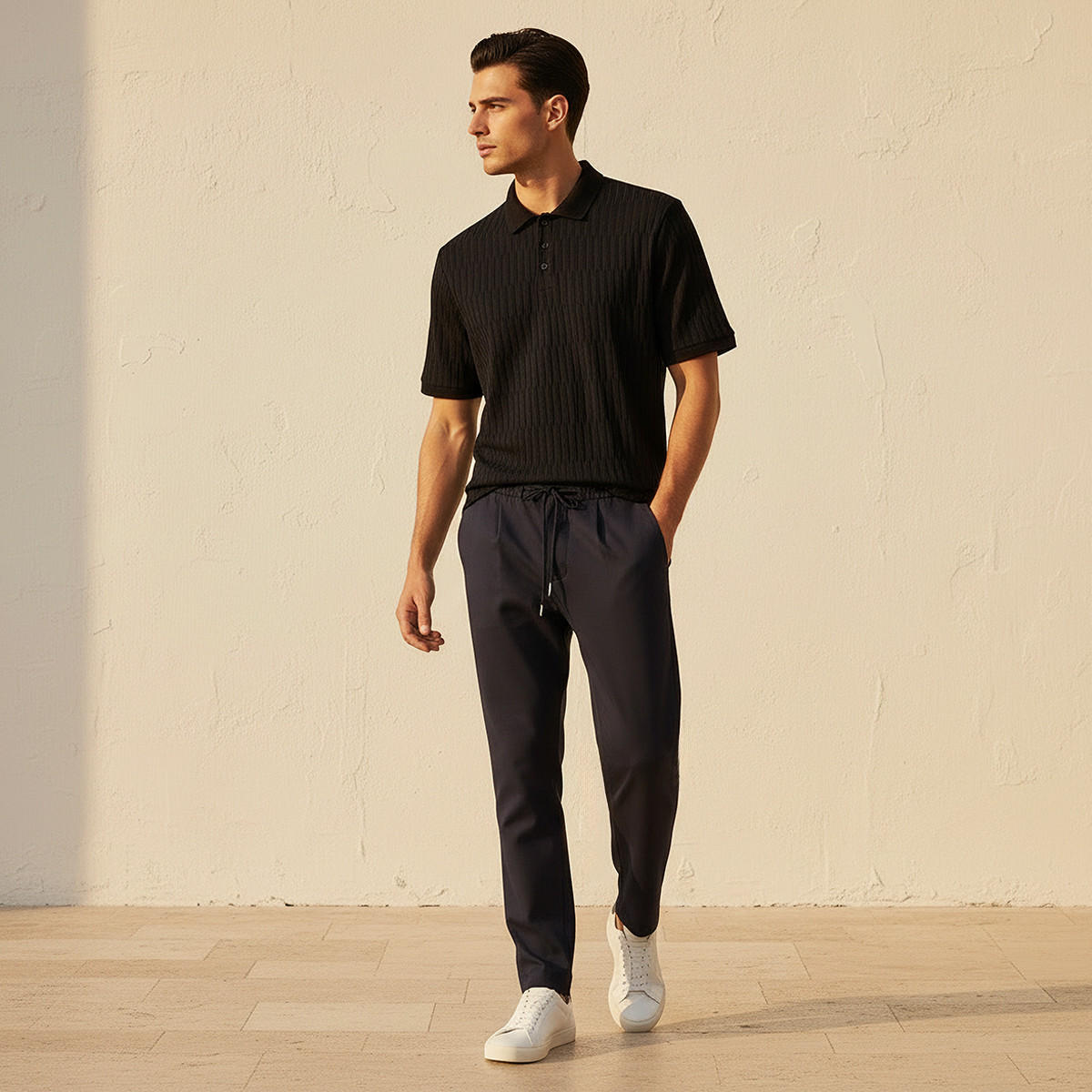 Men Short Sleeves Jacquard Polo T-shirt-men-clothing-tshirtsandpolos-polos-image-3