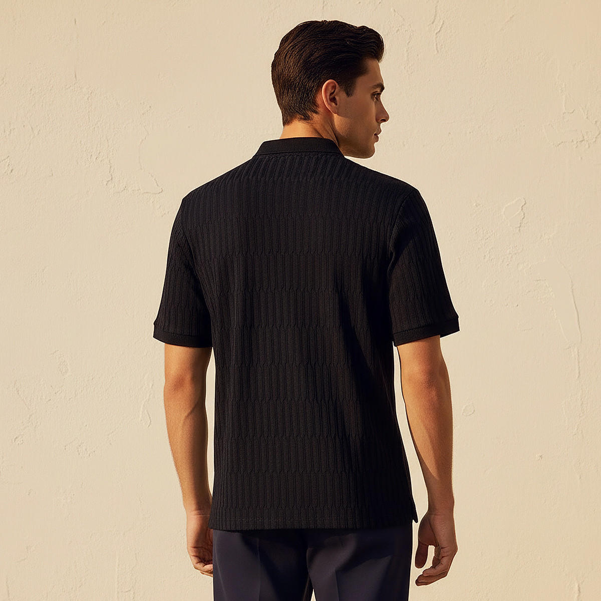 Men Short Sleeves Jacquard Polo T-shirt-men-clothing-tshirtsandpolos-polos-image-4