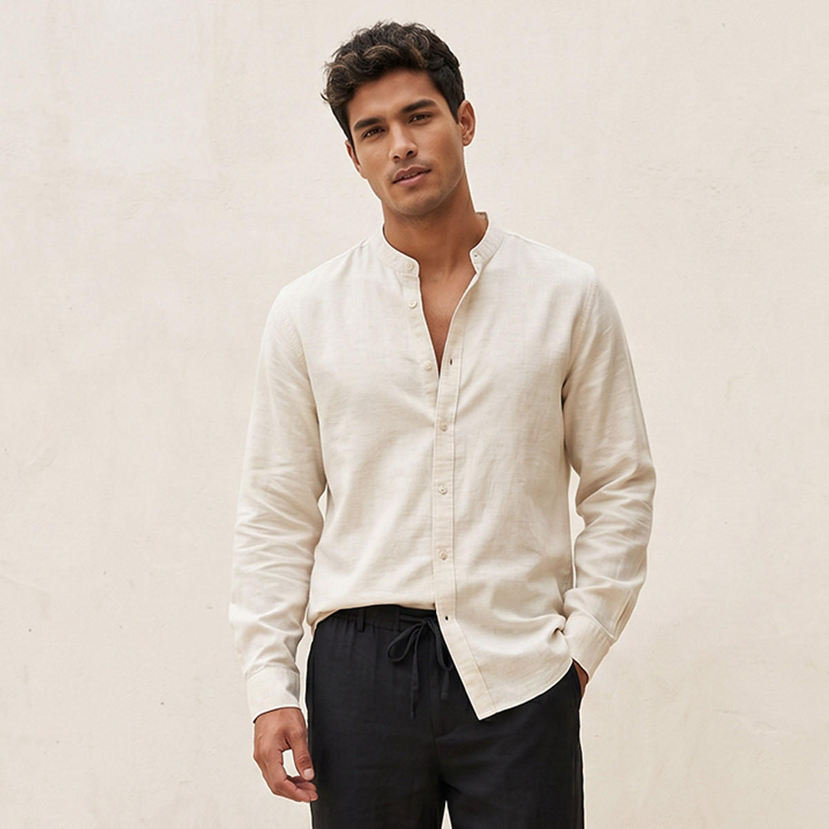 قميص مزيج كتان بقصة عادية من سبلاش سمارت-men-clothing-shirts-image-1