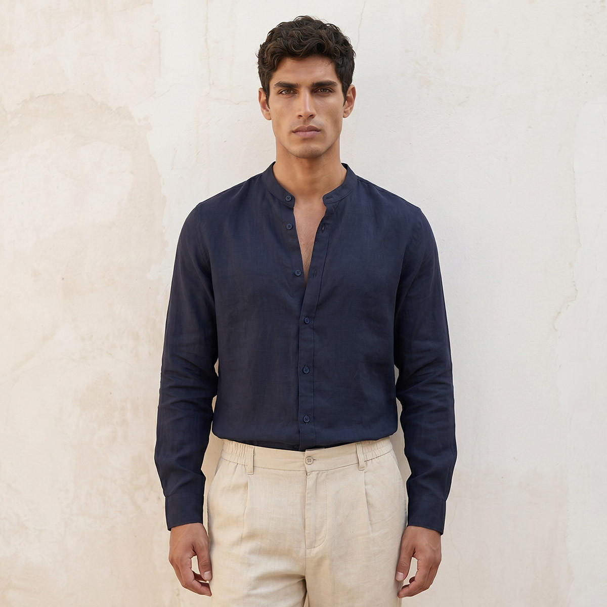 قميص مزيج كتان بقصة عادية من سبلاش سمارت-men-clothing-shirts-image-1