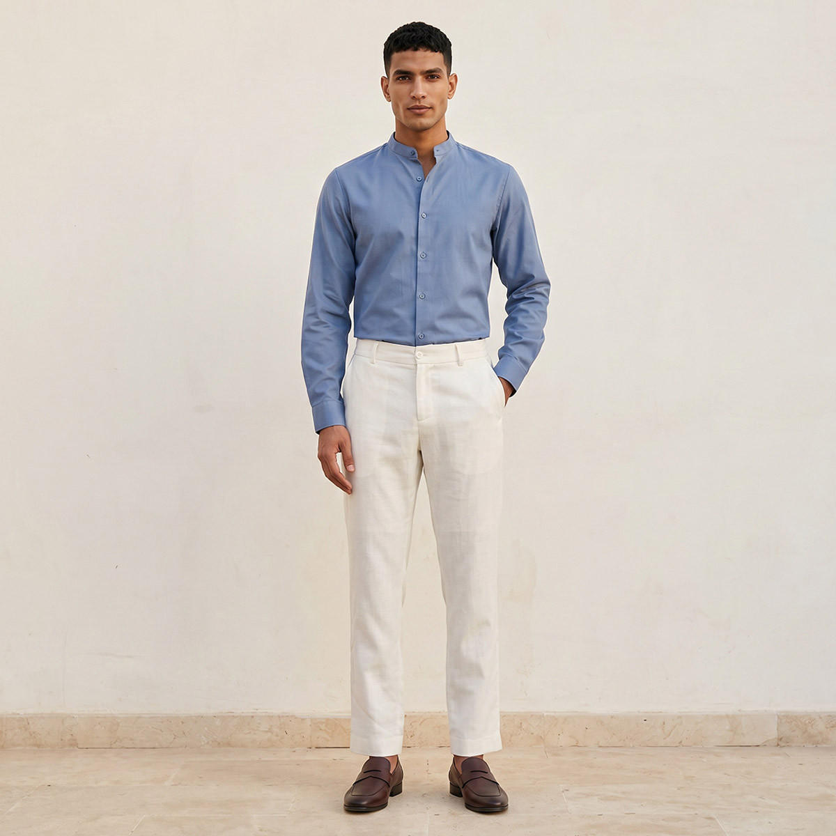 Splash Smart Regular Fit Linen Blend Trousers-men-clothing-trousersandchinos-trousers-image-3