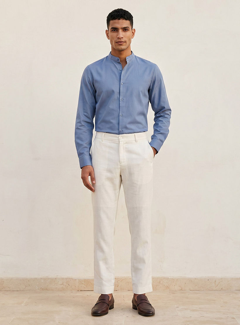 Splash Smart Regular Fit Linen Blend Trousers-men-clothing-trousersandchinos-trousers-image-3