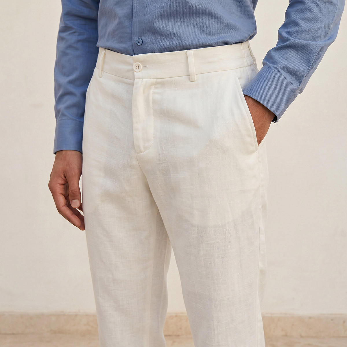 Splash Smart Regular Fit Linen Blend Trousers-men-clothing-trousersandchinos-trousers-image-5