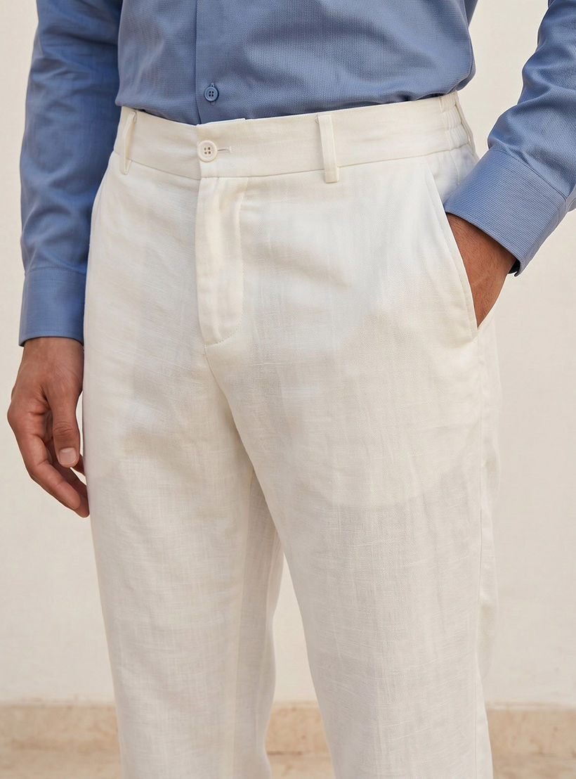 Splash Smart Regular Fit Linen Blend Trousers-men-clothing-trousersandchinos-trousers-image-5