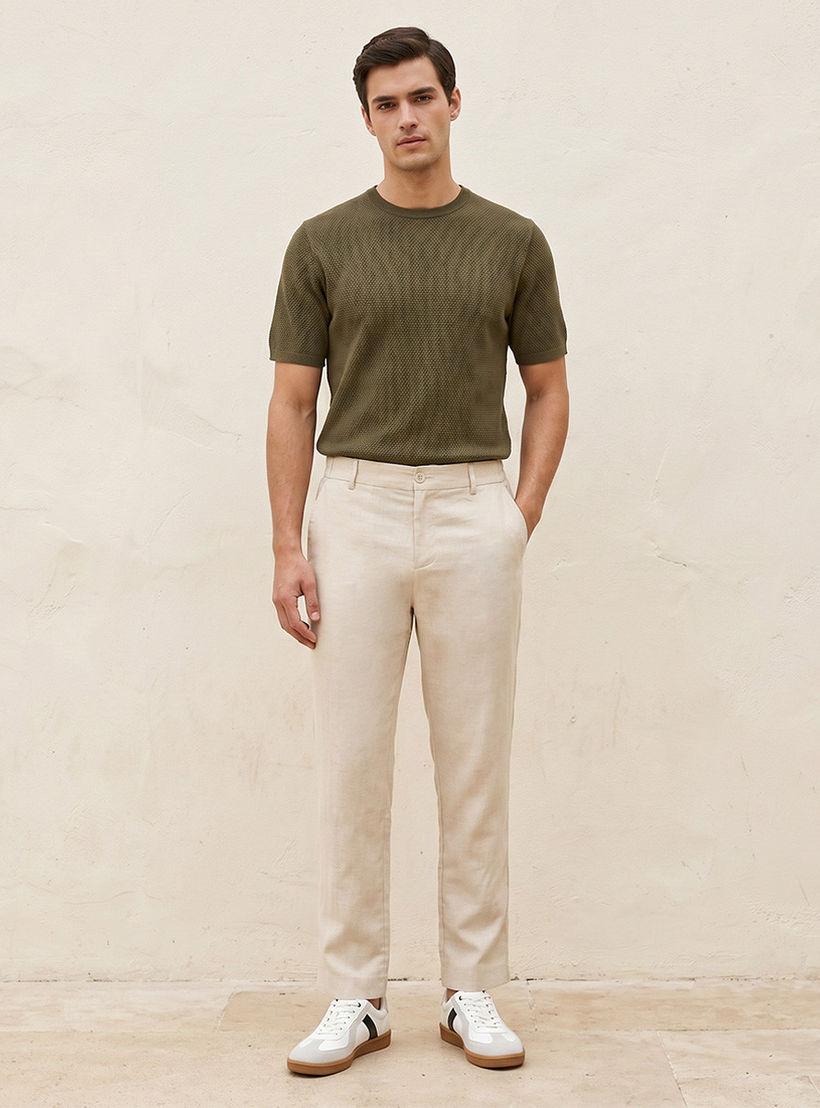 Splash Smart Regular Fit Linen Blend Trousers-men-clothing-trousersandchinos-trousers-image-3