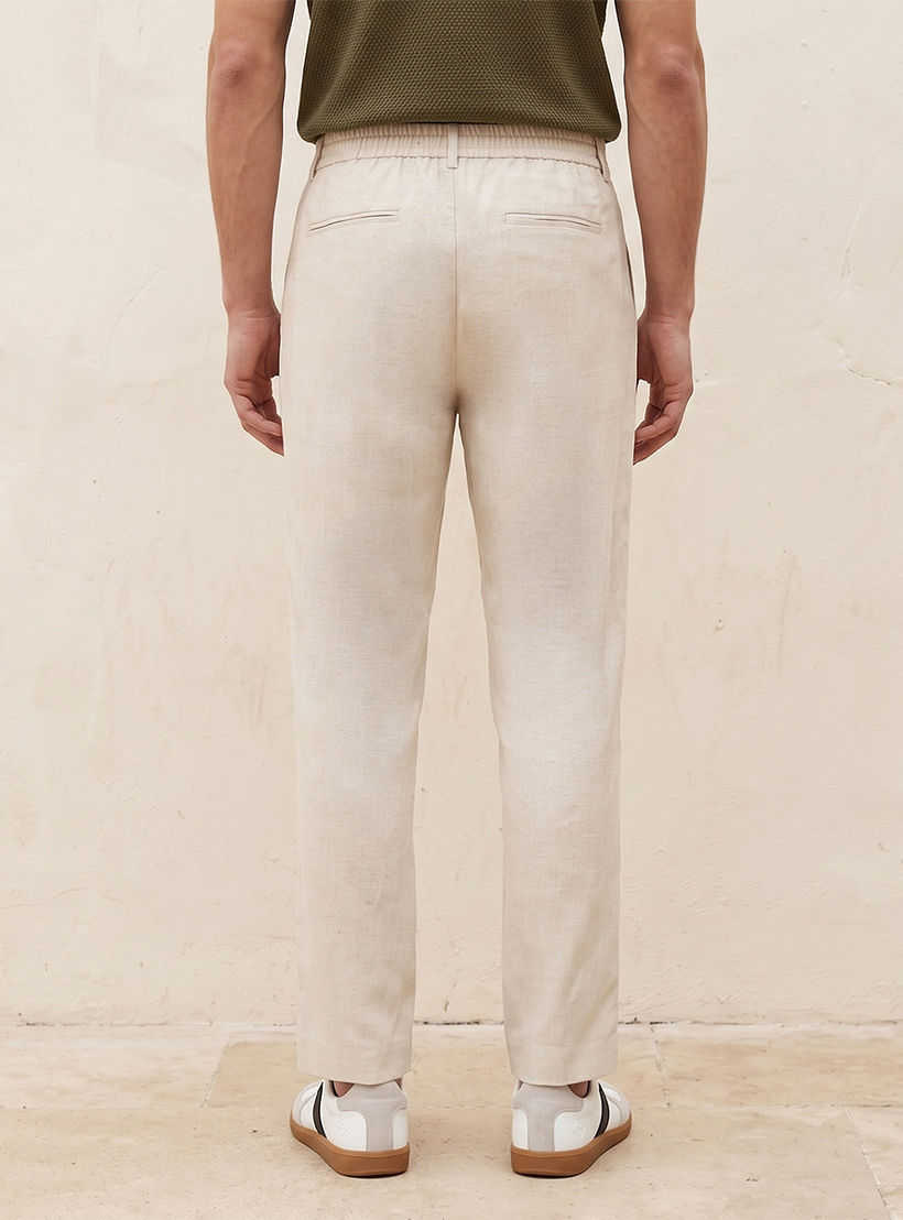 Splash Smart Regular Fit Linen Blend Trousers-men-clothing-trousersandchinos-trousers-image-4