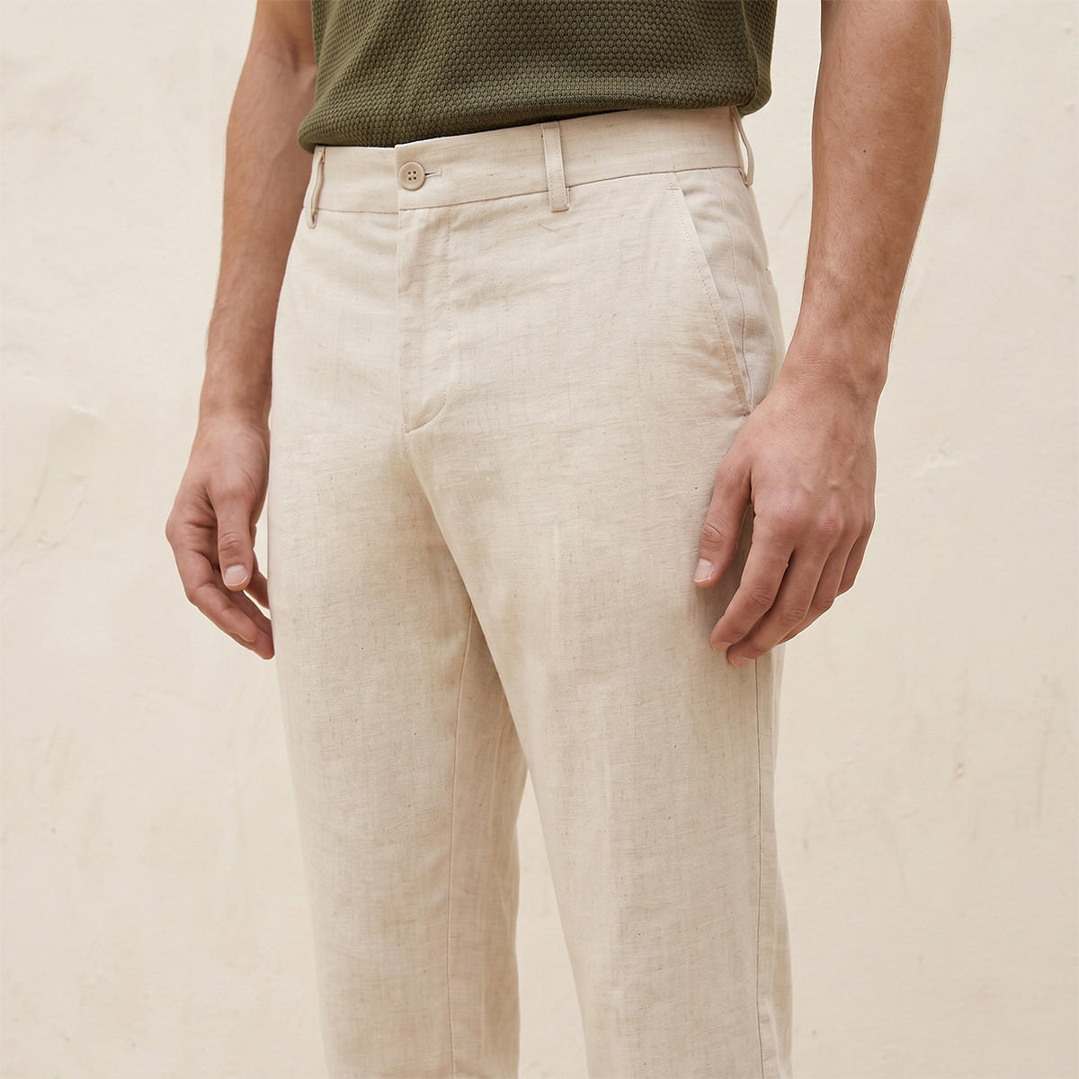 Splash Smart Regular Fit Linen Blend Trousers-men-clothing-trousersandchinos-trousers-image-5