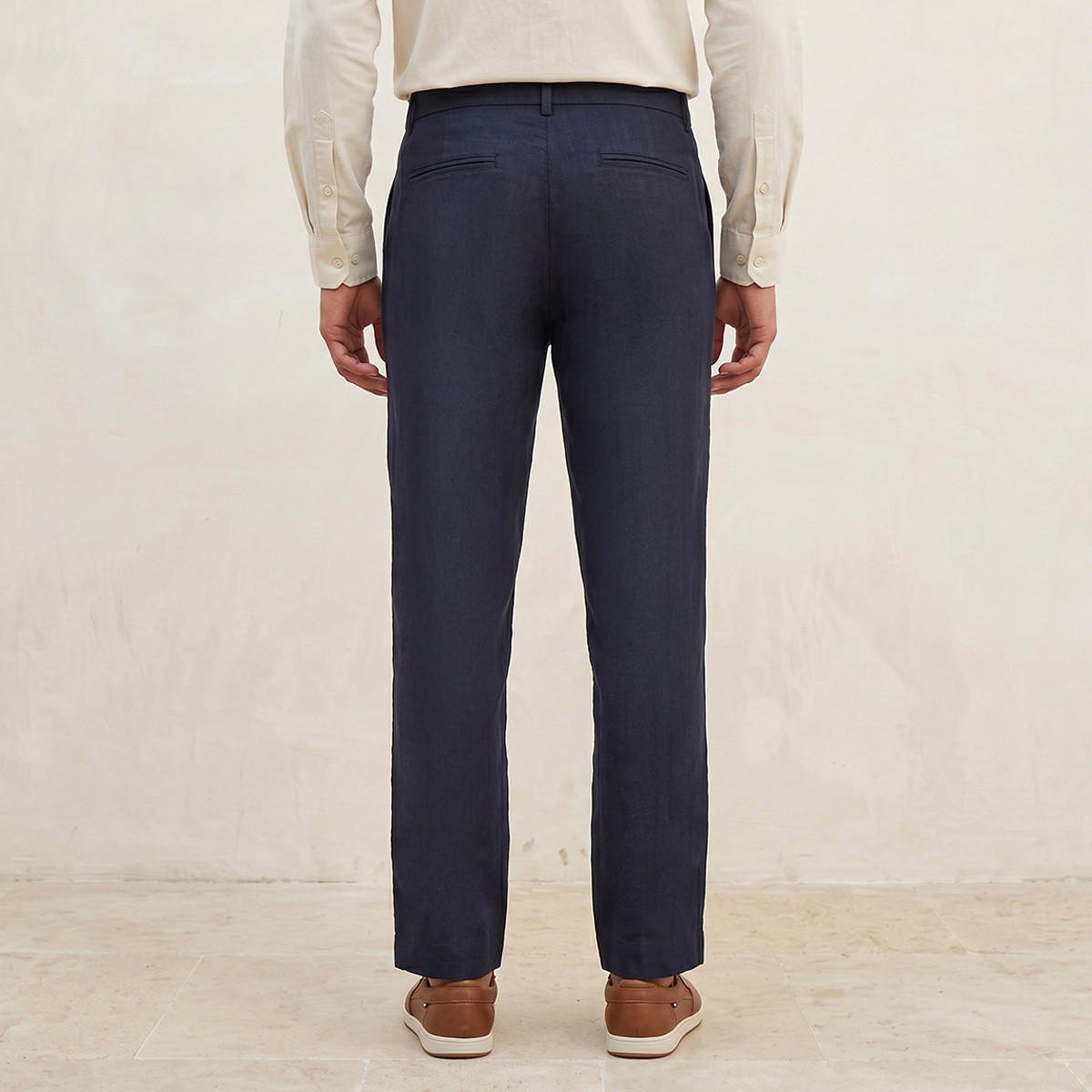 Splash Smart Regular Fit Linen Blend Trousers-men-clothing-trousersandchinos-trousers-image-4