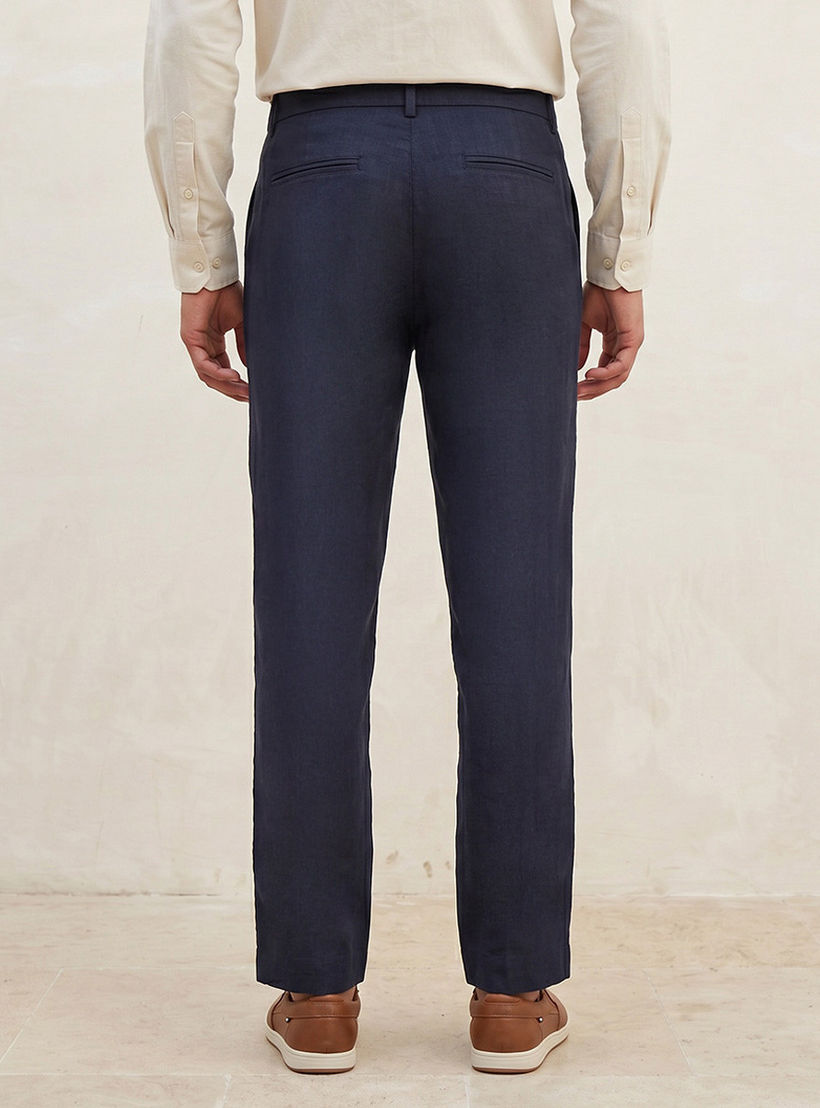 Splash Smart Regular Fit Linen Blend Trousers-men-clothing-trousersandchinos-trousers-image-4