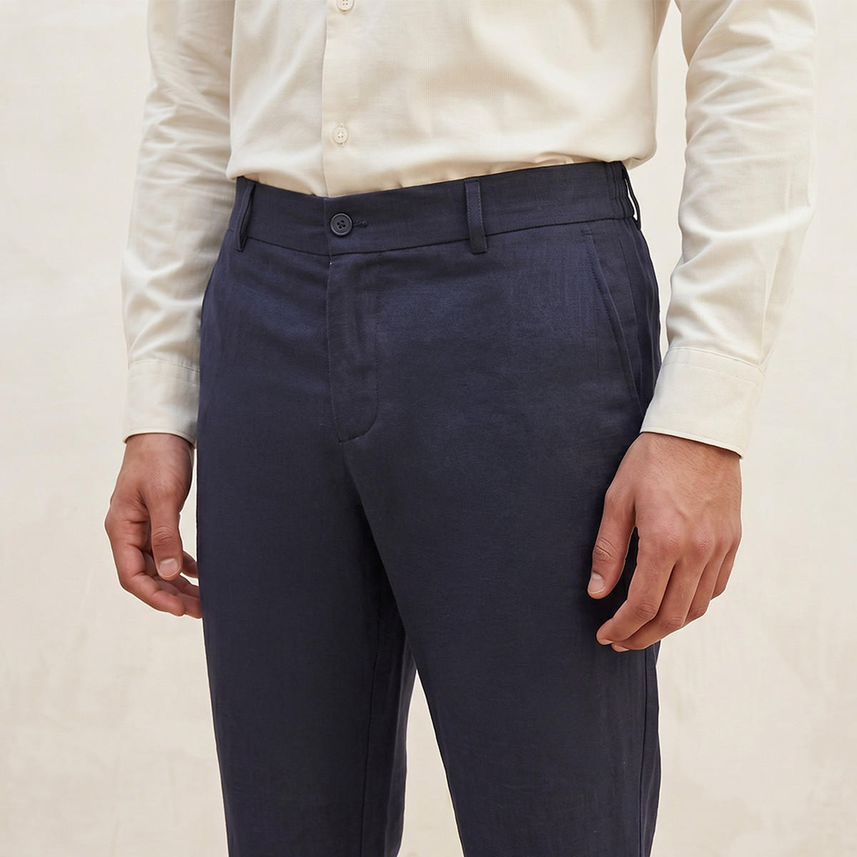 Splash Smart Regular Fit Linen Blend Trousers-men-clothing-trousersandchinos-trousers-image-5