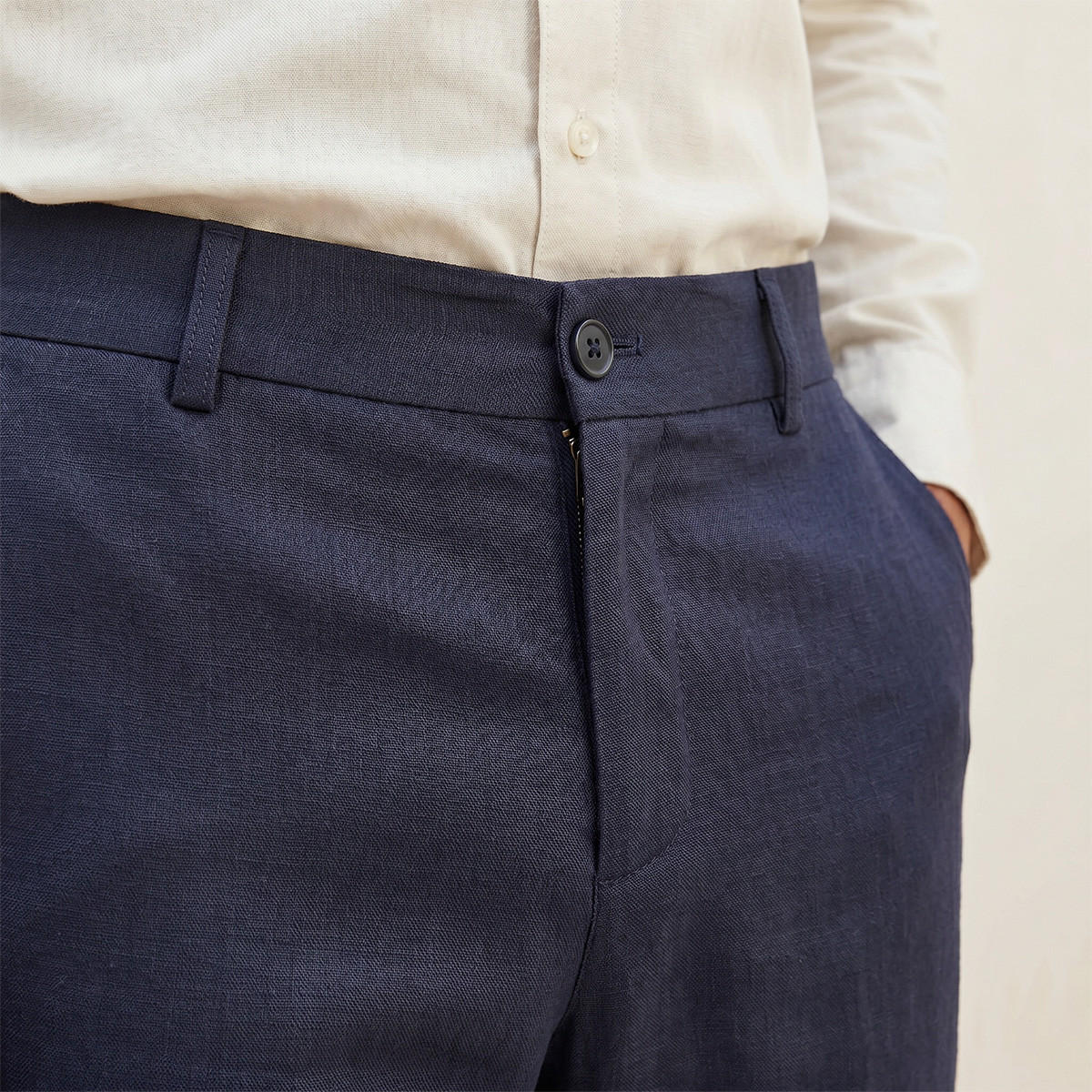 Splash Smart Regular Fit Linen Blend Trousers-men-clothing-trousersandchinos-trousers-image-6